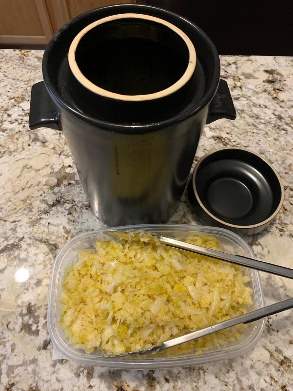 HomeBuddy Fermentation Crock with Weights,1 Gallon Ceramic crock Sauerkraut Crock with Fermenting Crock Lid, For Onggi Kimchi Pot, Pickling Crock or Sourdough Crock, Vegetable Crock Jar for Fermenting customer photo 1