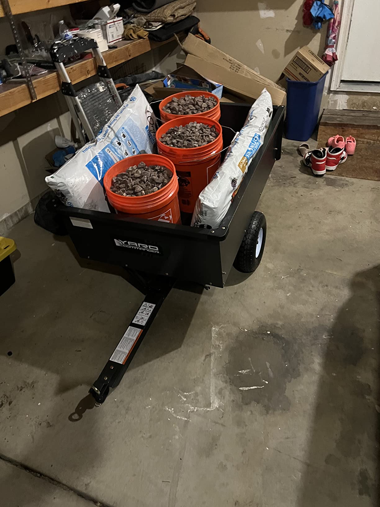 Yard Commander - 400LB Heavy Duty Tow Behind ATV Trailer Steel Dump Cart - 10-Cubic Feet Capacity - Garden Utility Trailer customer photo 2