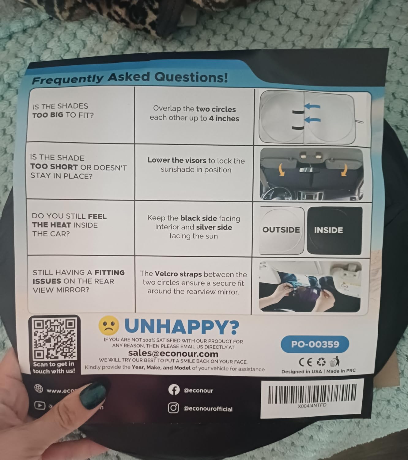 EcoNour Windshield Sun Shade Compatible with Tesla Model 3 & Model Y customer photo 1