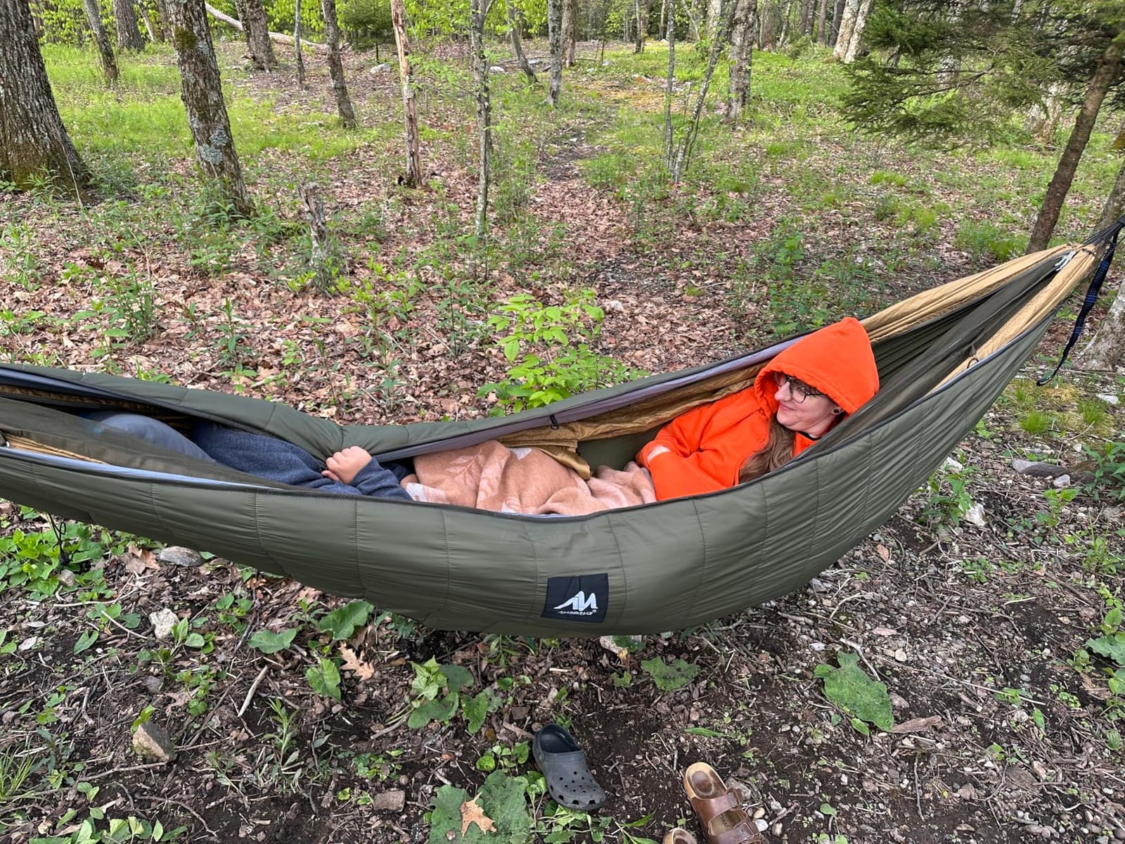 Sunyear Hammock Camping with Rain Fly Tarp and Net, Portable Camping Hammock Double Tree Hammock Outdoor Indoor Backpacking Travel & Survival, 2 Tree Straps,100% Waterproof Black Bundle customer photo 1