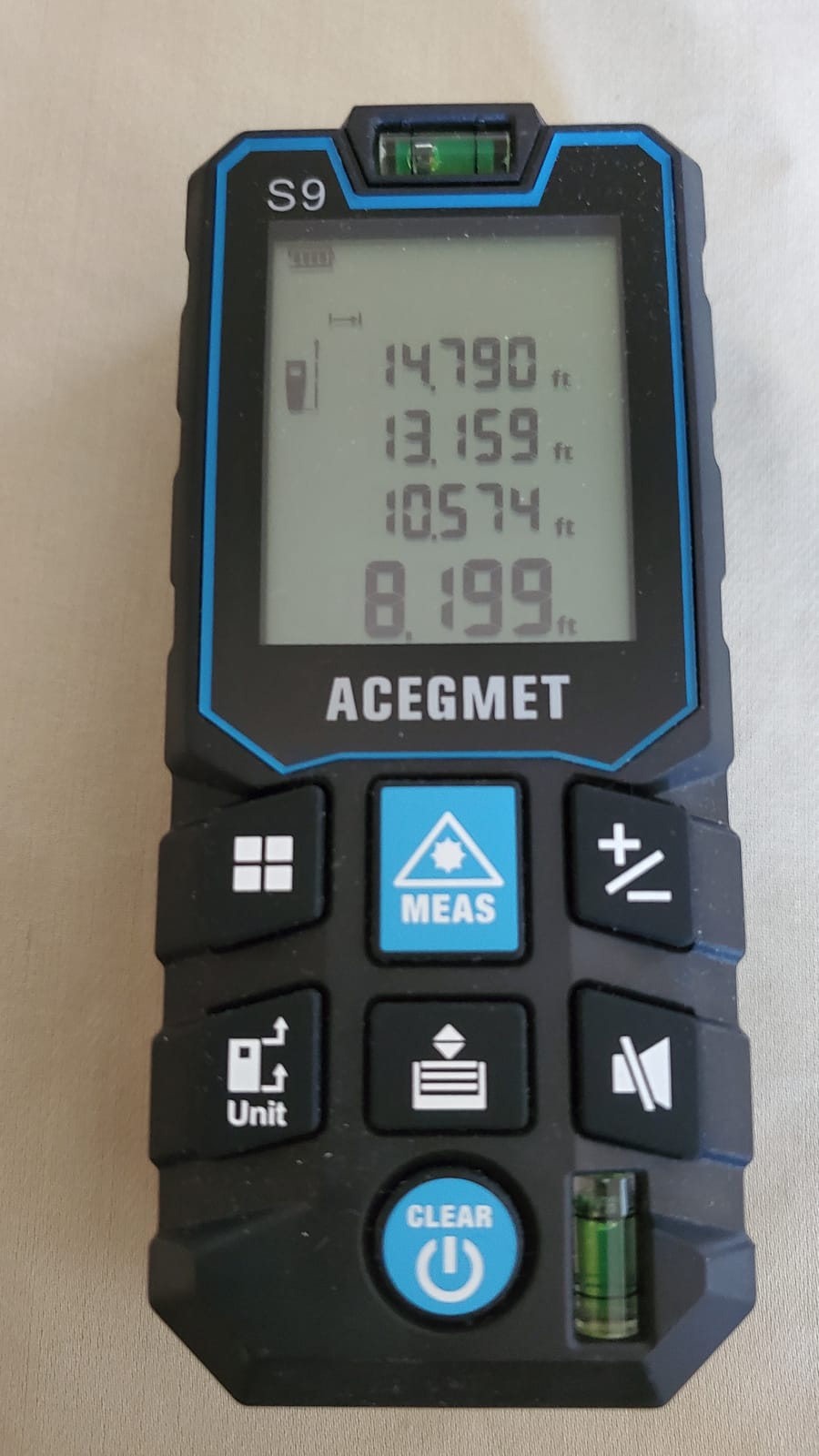 ACEGMET S9 229ft/70m Laser Measuring Tool, LCD Backlit Display customer photo 1