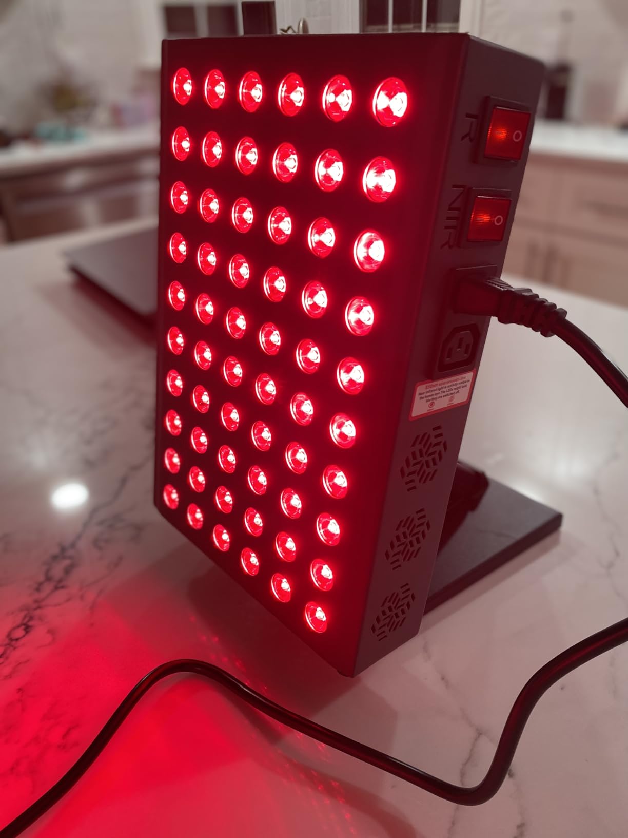 Hooga Red Light Therapy Panel Device - 660nm Red & 850nm Near Infrared Light Therapy, LED Light Therapy Lamp, 60 Dual Chip LEDs, Timer, Table Top Stand Included - PRO300 customer photo 2