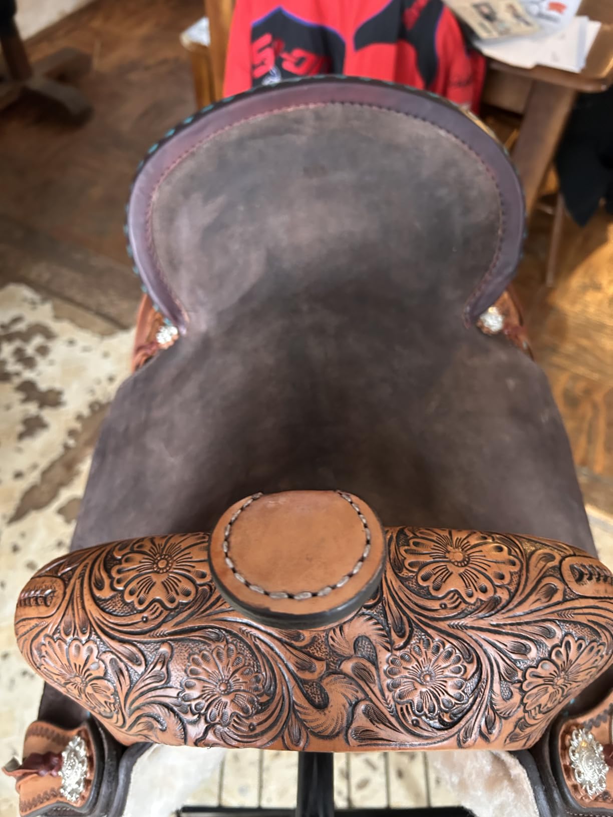 HILASON Flex Tree Western Horse Saddle in American Leather Barrel Trail customer photo 2