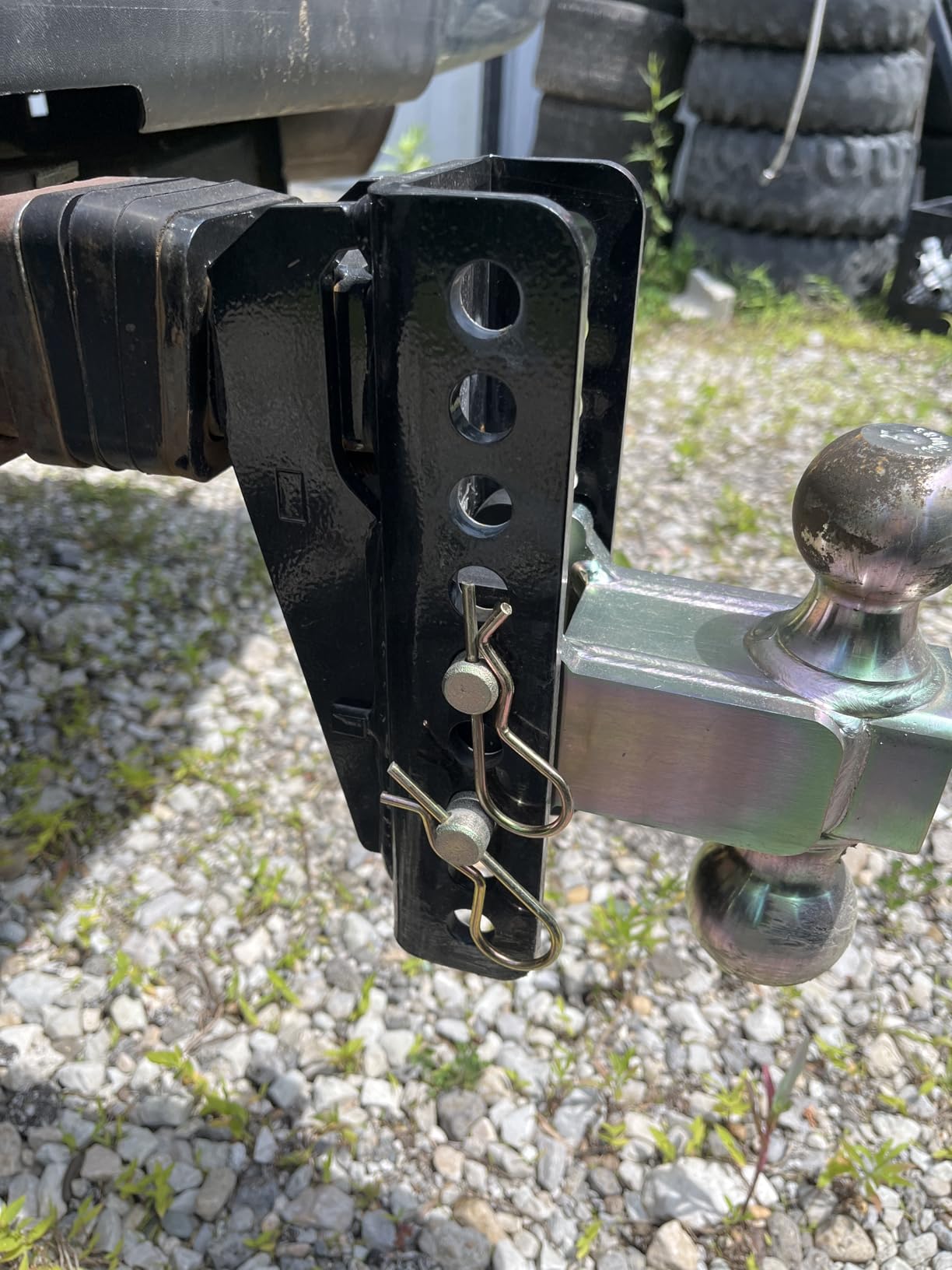 Adjustable Gooseneck Drawbar Trailer Hitch - 20,000 LBS, Fits 2 and 2-5/16 Inch Balls, US Gov Tested & Certified, Gooseneck Trailer Hitch Adapter for RV Towing, Motorcycles & Powersports customer photo 2