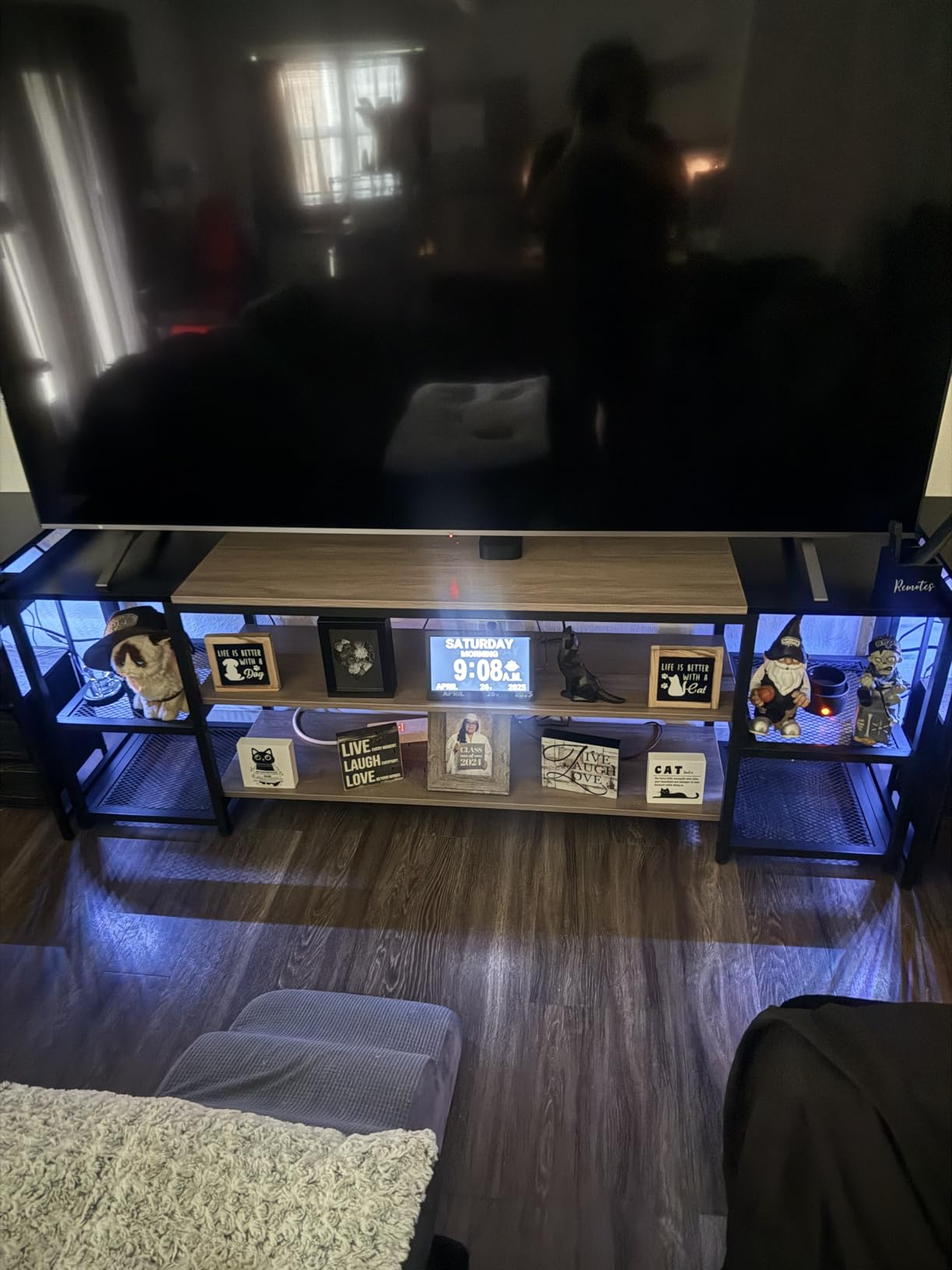 Tribesigns 78 Inch TV Stand for TVs up to 85 Inch, Media Entertainment Center Console Table, Industrial 3-Tier TV Console Table with Storage Shelves for Living Room, Entertainment Room customer photo 1