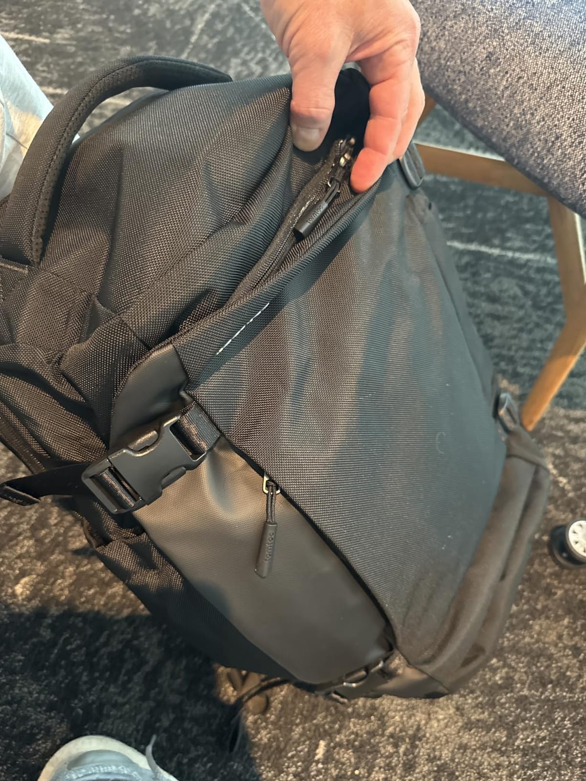tomtoc Travel Backpack 40L, TSA Carry On Bag Flight Approved, PFAS Free | Carry on Luggage Backpack for Men Women, Water-resistant Business Airplanes Rucksack for Travel Essential Fit 17.3 Inch Laptop customer photo 2