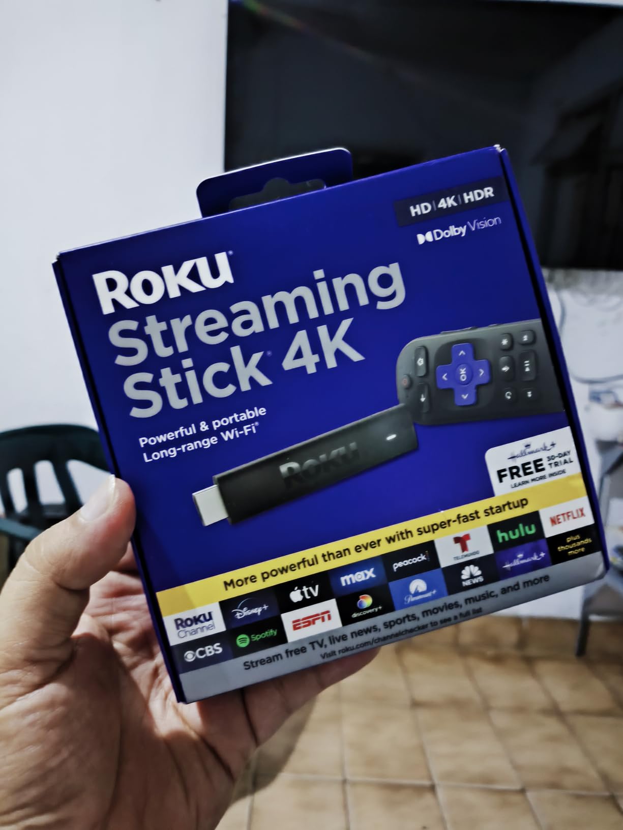 Roku Streaming Stick 4K with Voice Remote - HDR10+ & Dolby Vision | Compact 4K Streaming Device for TV with Roku Voice Remote & Long-Range Wi-Fi - Free & Live Local News, Sports customer photo 2
