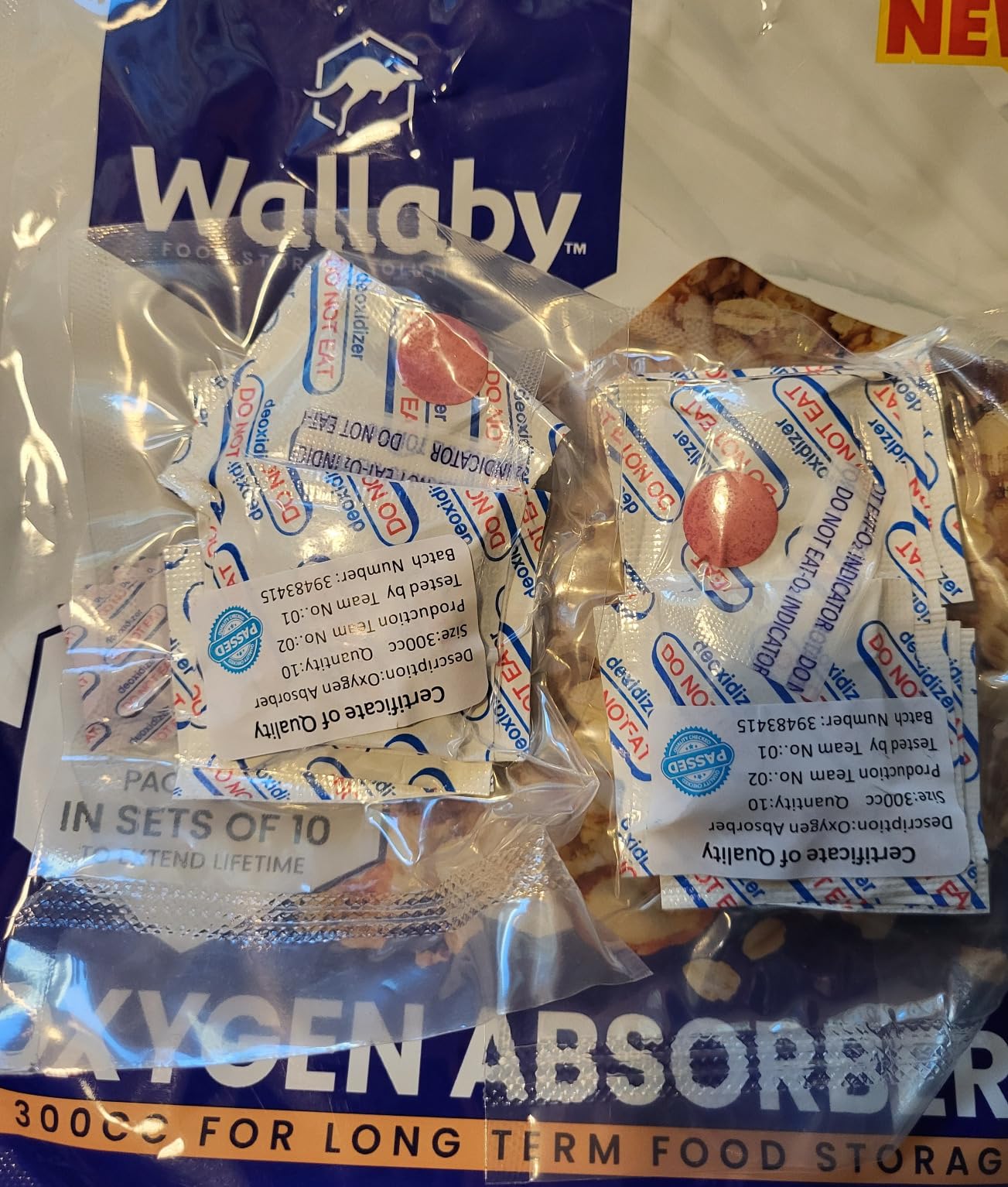 Wallaby 500cc Oxygen Absorbers for Mylar Food Storage, Max Absorbing customer photo 1