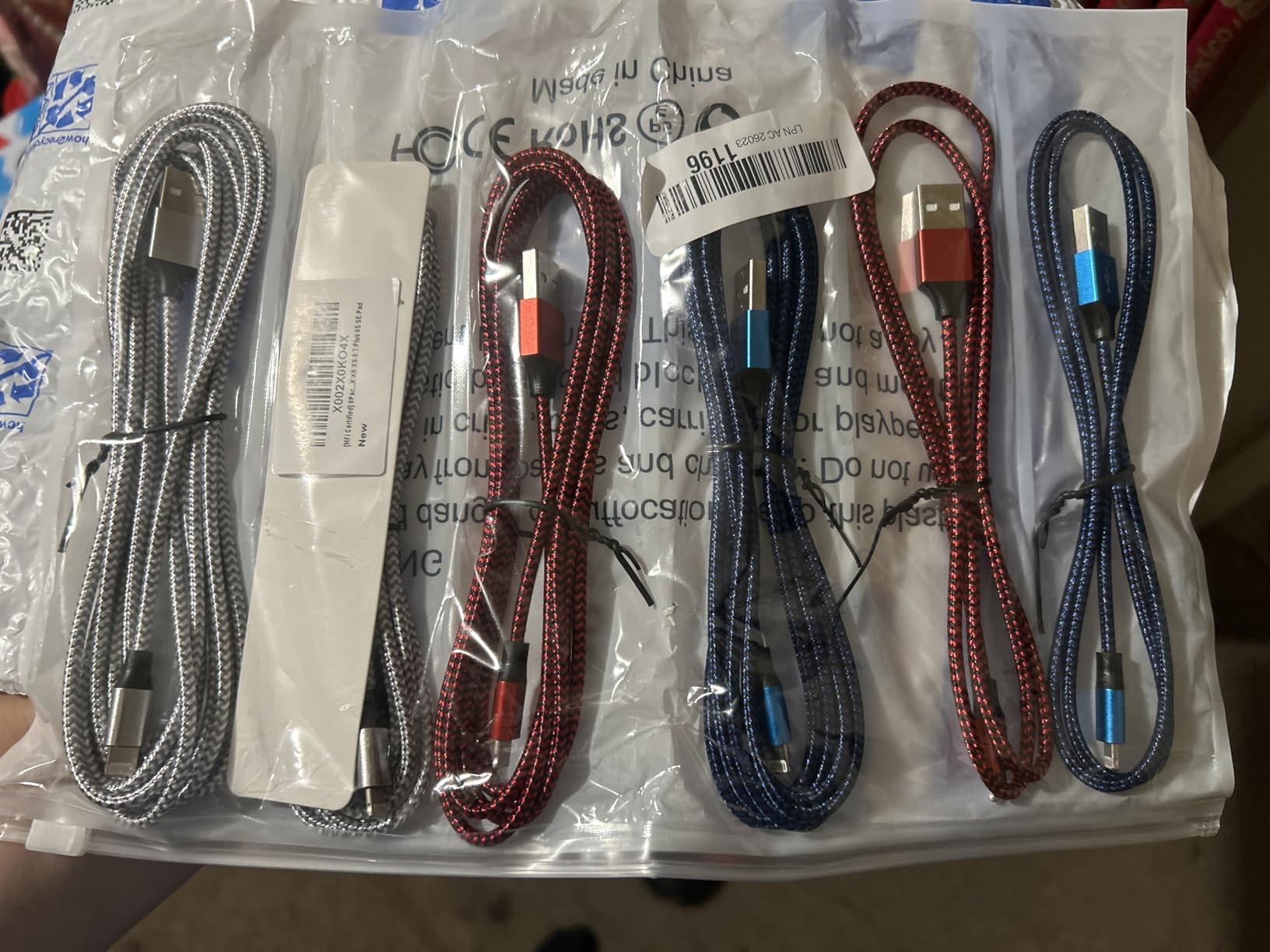 Apple MFi Certified 6Pack 3/3/6/6/6/10 FT iPhone Charger Lightning Cable customer photo 1