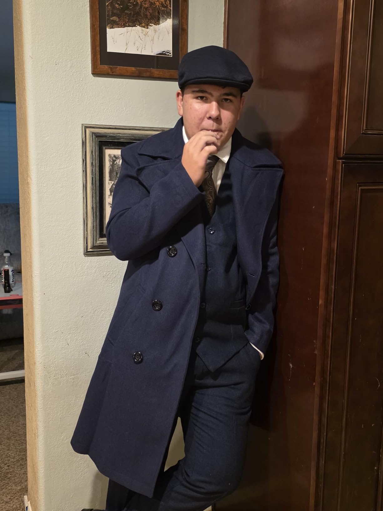 Makkrom Mens Double Breasted Trench Coat Business Casual Winter Overcoats customer photo 2