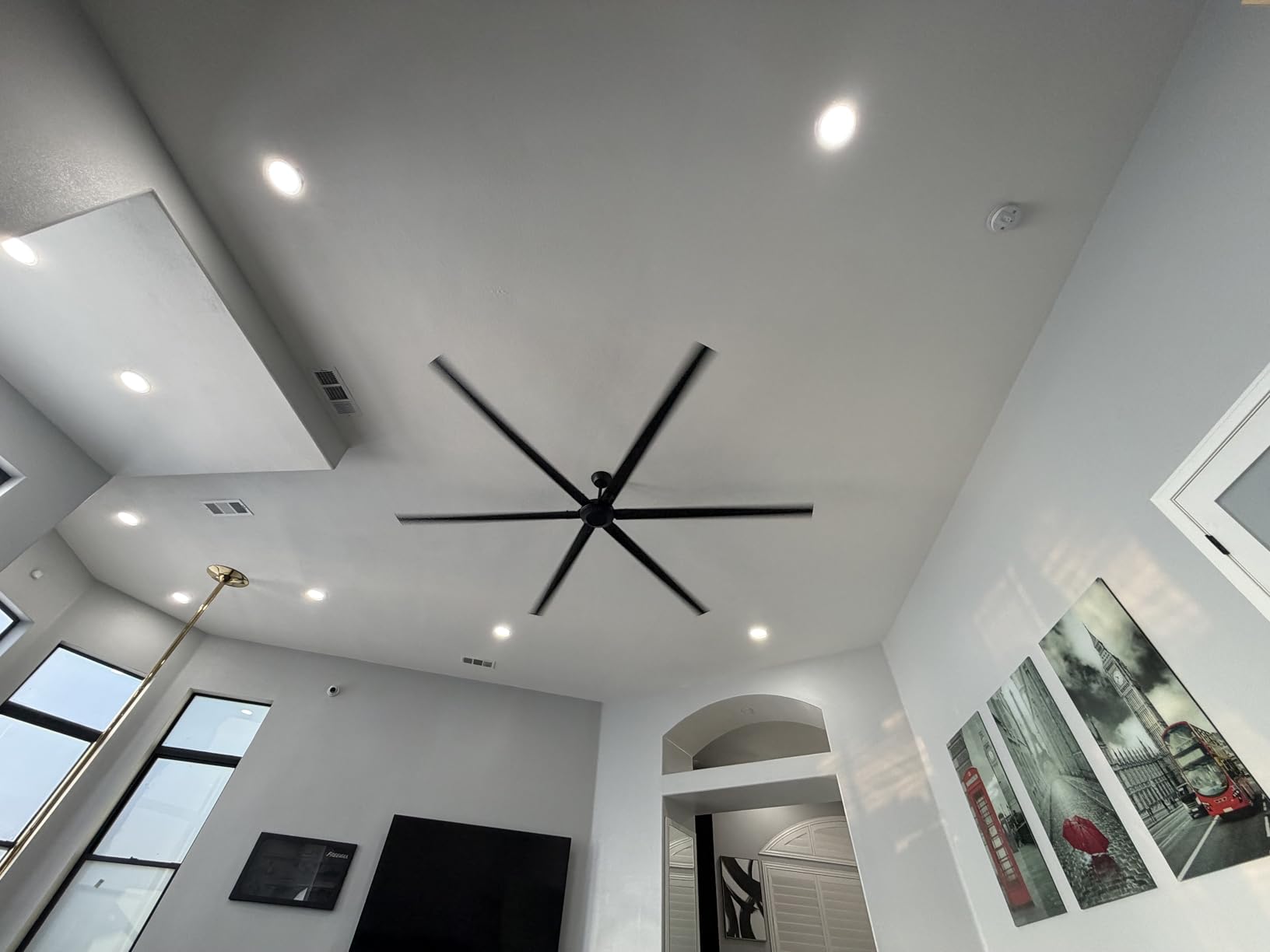 60 Inch Ceiling Fan with Light and Remote Farmhouse Windmill Chandelier Fan customer photo 1