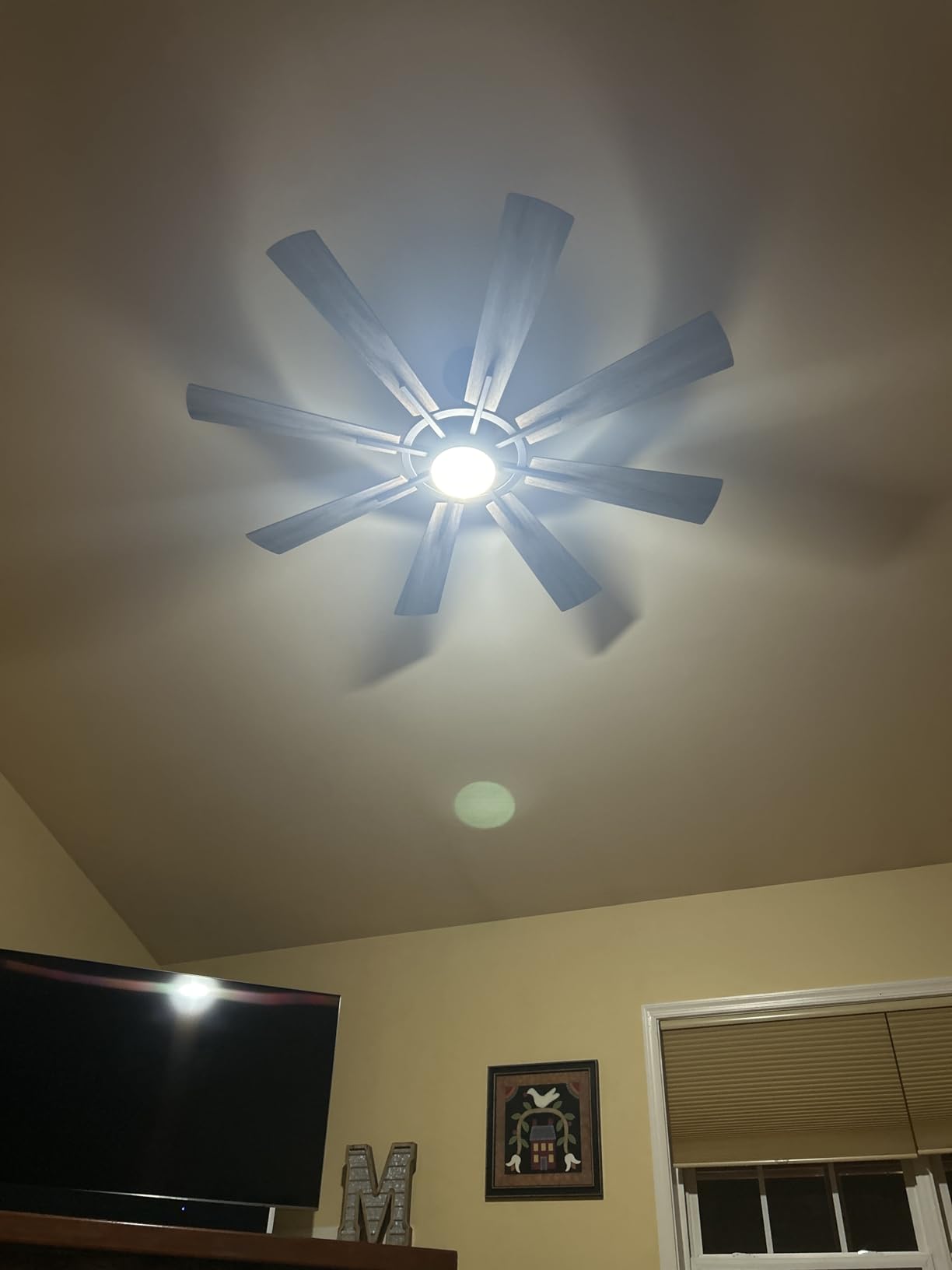 60 Inch Ceiling Fan with Light and Remote Farmhouse Windmill Chandelier Fan customer photo 2