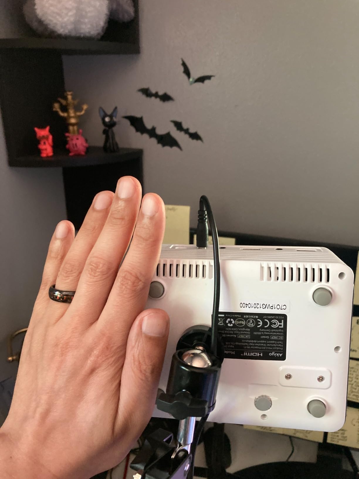 Mini Projector with WiFi and Bluetooth, AKIYO 2026 Upgraded Projector 1080P customer photo 2
