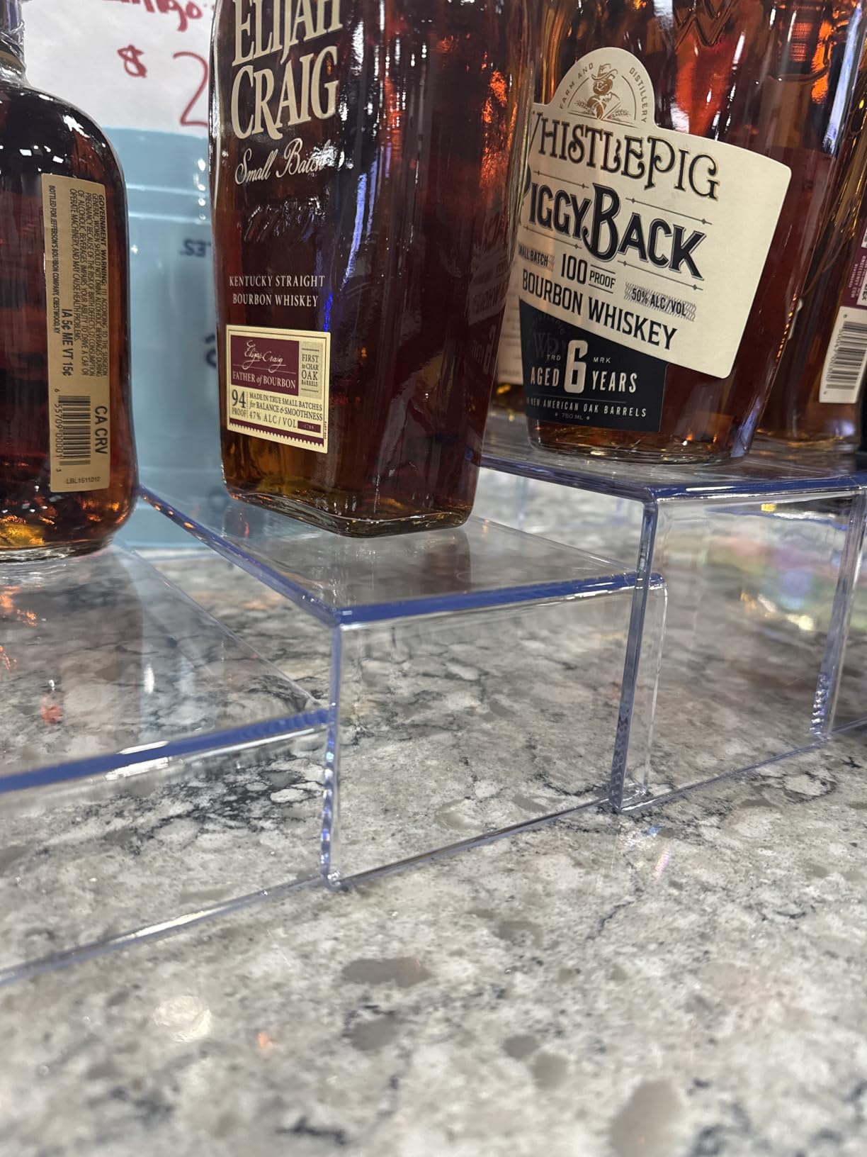 ANDGOO Large Acrylic Display Risers, 2 Sets(11.2”L-11.6”L-12”L) Clear Rectangular Showcase Collectibles Display Shelf, Retail Desktop Risers Display Stand for Organize and Decoration customer photo 1