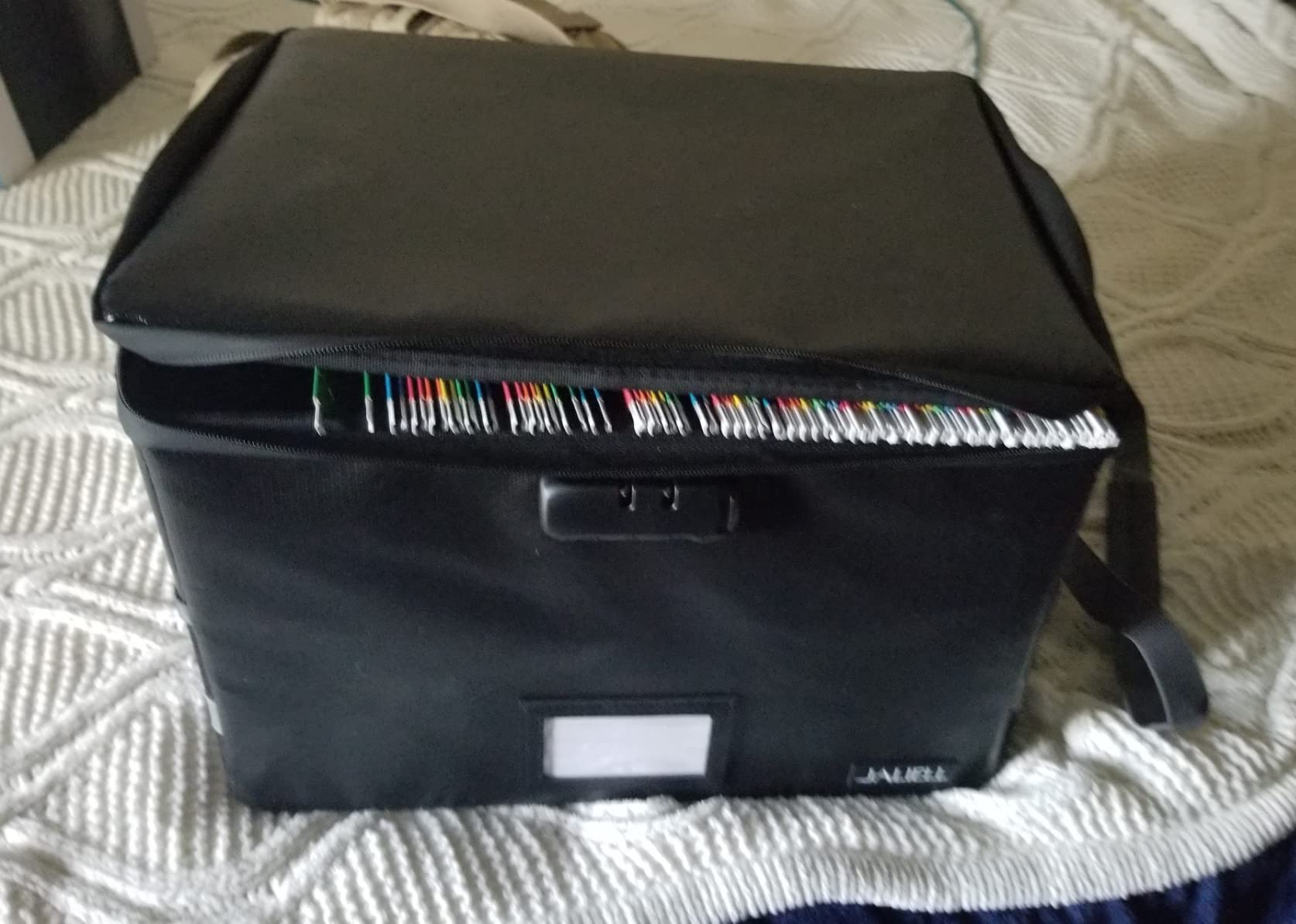 Fireproof File Box with Lock, Document Storage Organizer with Lid, Handle | File organizer Filing Storage Cabinet with Water-resistant Zipper, Home Office Safe for Hanging Letter/Legal Folder customer photo 2