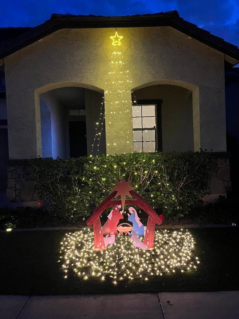 VINGLI Outdoor Nativity Scene, Weatherproof Nativity Sets for Christmas Outdoor Decor, Large Holy Family Nativity Set Outside Display Christmas Decorations for Front Yard and Lawn-White customer photo 2