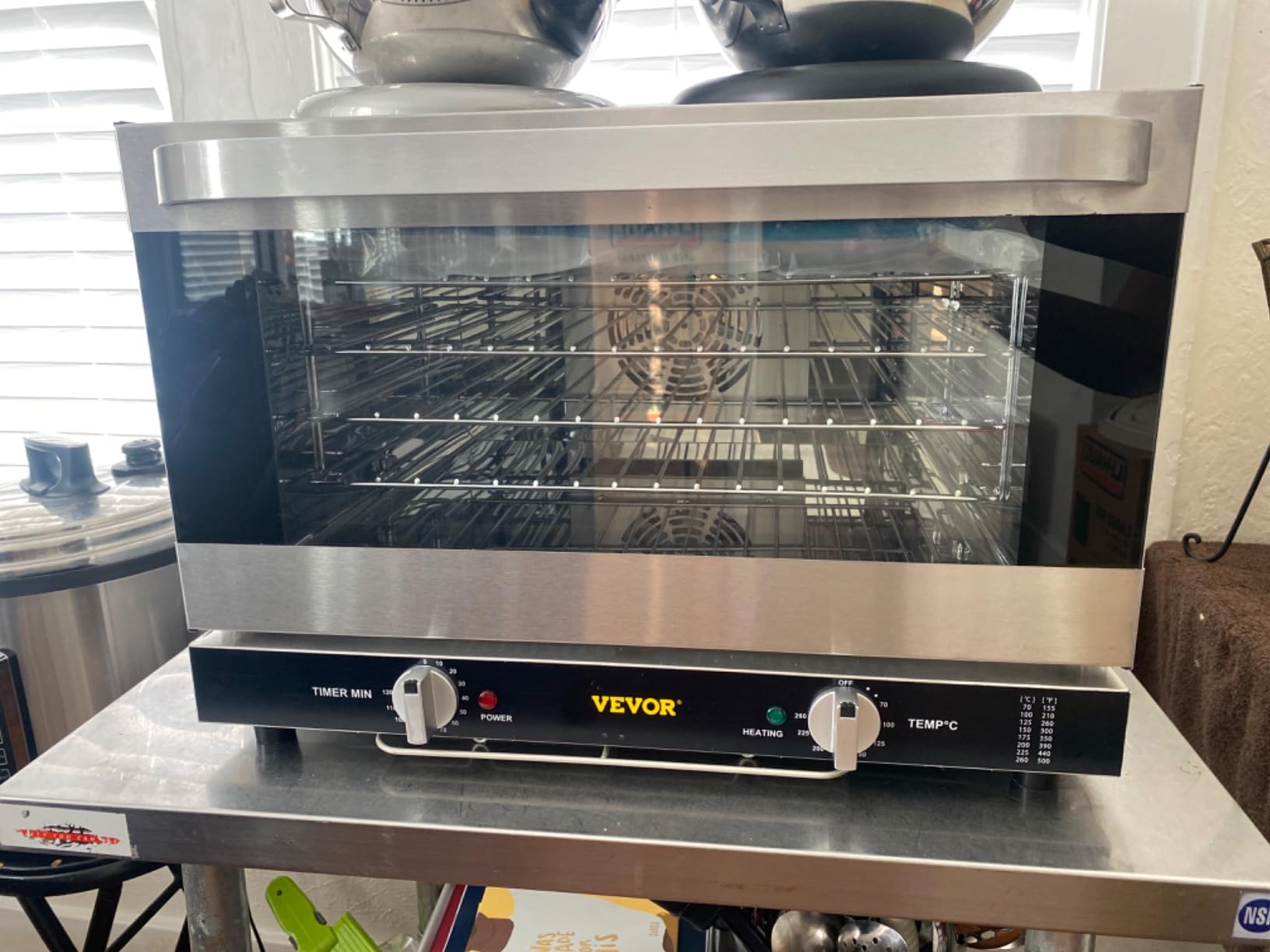 VEVOR Commercial Convection Oven, 47L/43Qt, Half-Size Conventional Oven Countertop, 1600W 4-Tier Toaster w/Front Glass Door, Electric Baking Oven w/Trays Wire Racks Clip Gloves, 120V customer photo 1