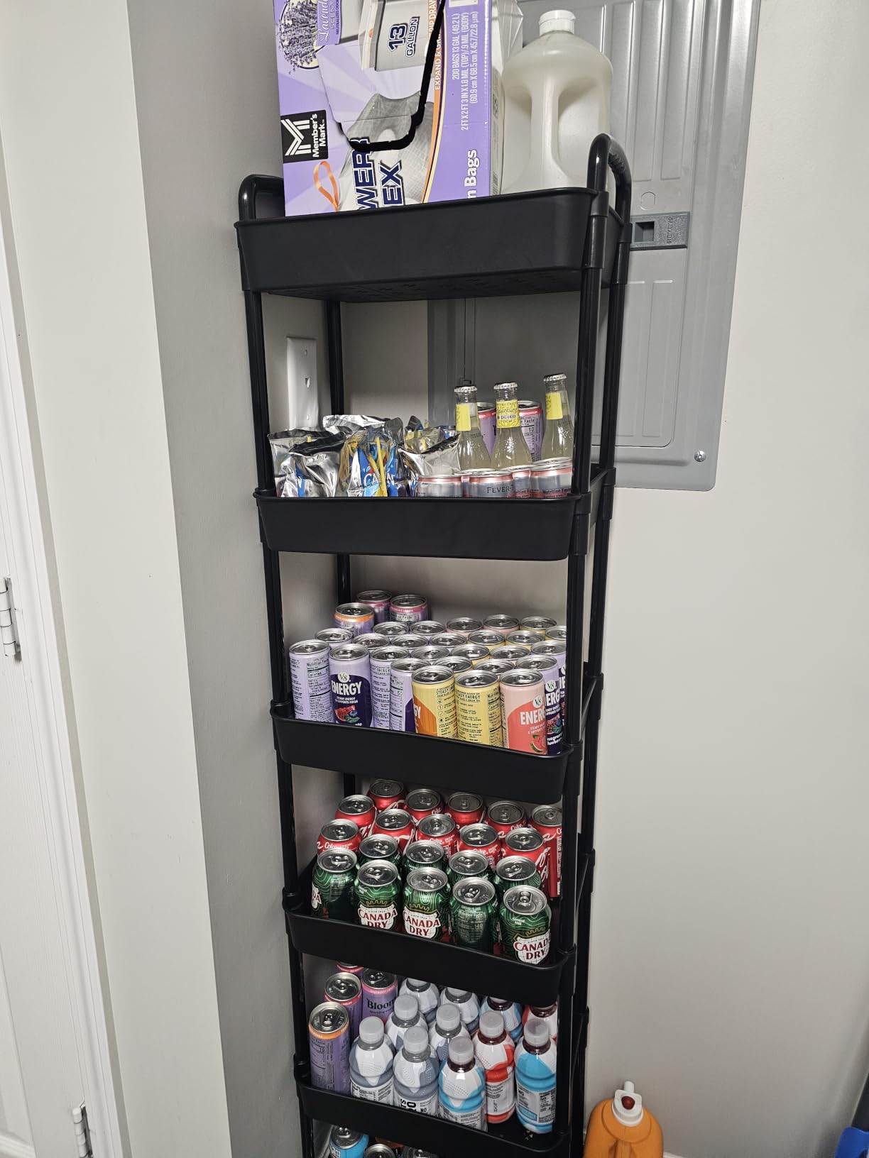 Sywhitta 3-Tier Plastic Rolling Utility Cart with Wheels for Storage, Black | Multi-Functional Storage Trolley, for Office, Living Room, Kitchen, Bathroom, Movable Organizer, Space-Saving, Easy to assemble customer photo 2
