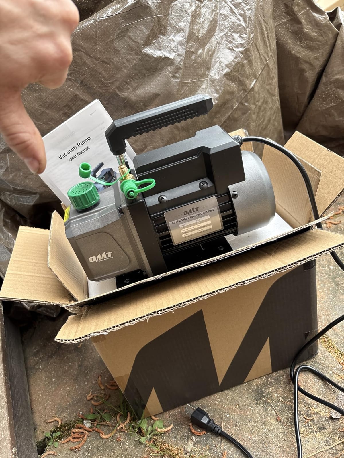 OMT 4.5 CFM Single Stage Vacuum Pump for R134a R410a R22 Auto AC HVAC Kit customer photo 1
