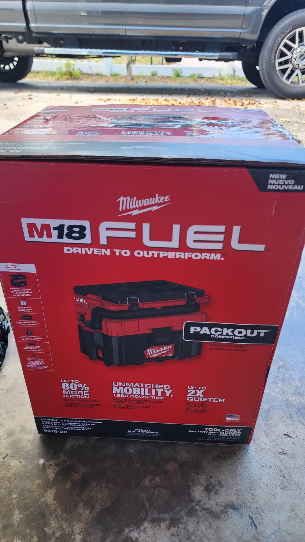 Milwaukee M18FPOVCL, Black, 800 W, 2.5 gallons, 87 Decibeles customer photo 1