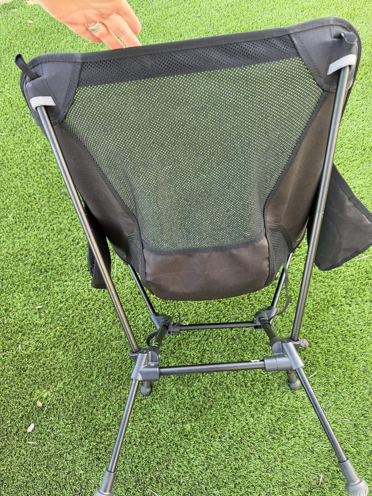 iClimb Ultralight Compact Folding Anti-Sinking Chair, Black customer photo 2