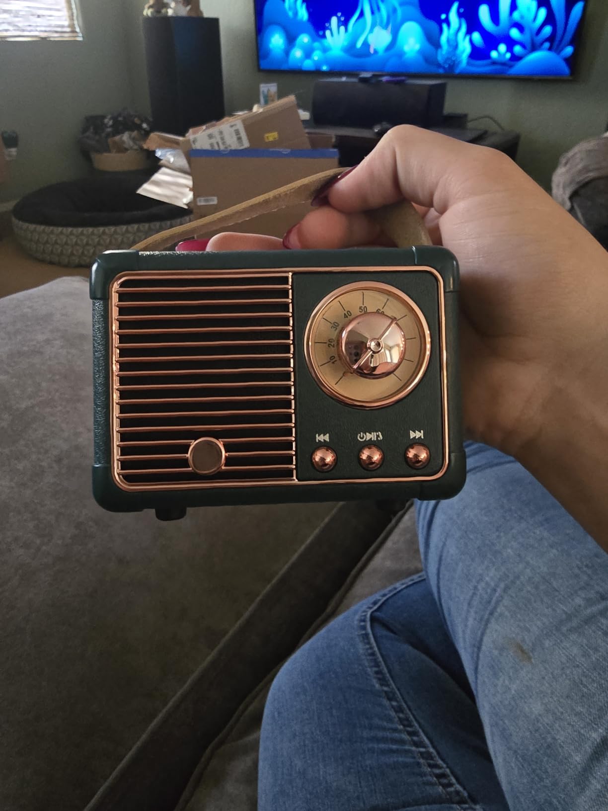 Baolira Retro Bluetooth Speaker, Office Decor for Women, Gifts for Teens | Portable Speaker Bluetooth, HD Stereo Sound, Vintage Decor for Home, Bedroom, Kitchen, Birthday Gifts for Women, Men, Teens customer photo 2