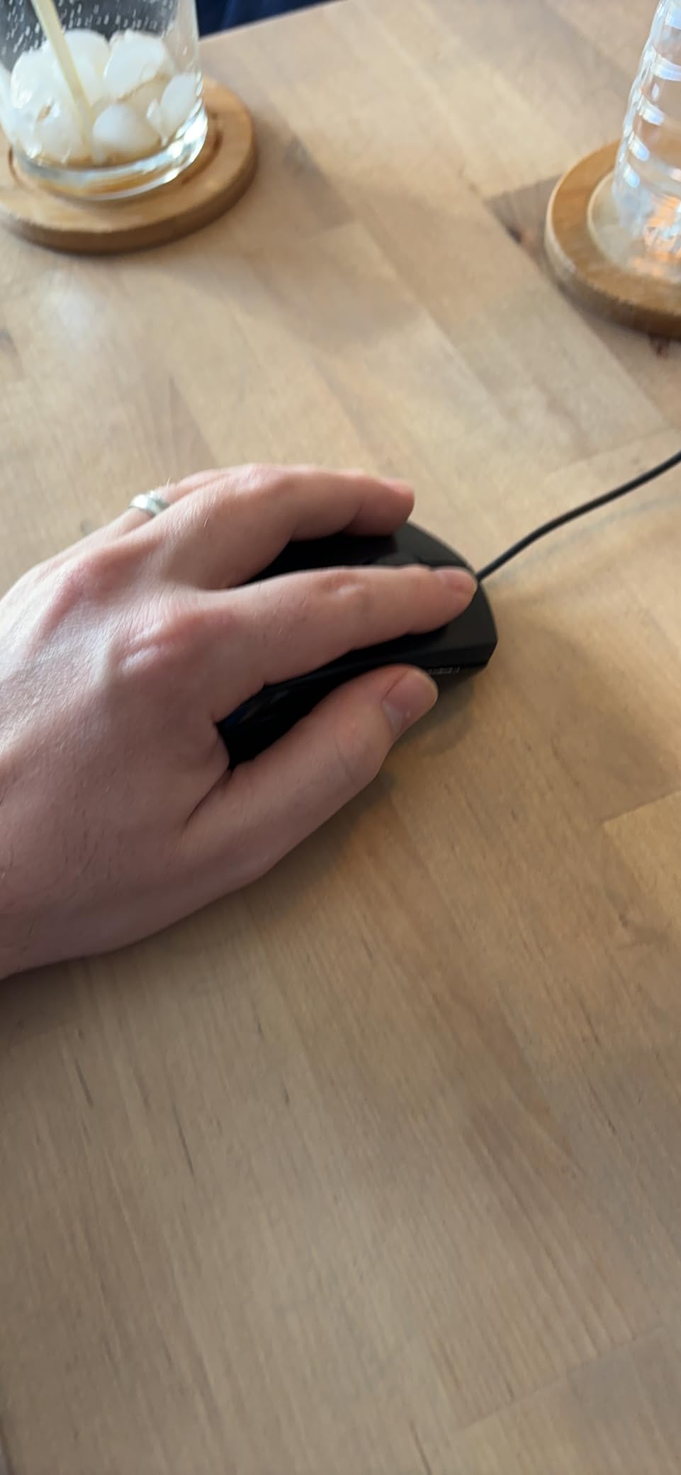 Rapoo Silent Wired Mouse, 1000 DPI 5ft Cord Quiet Button Optical Computer Mouse, Left Right Hand Use, for Laptop Chromebook Mac Notebook, Matte Black customer photo 2