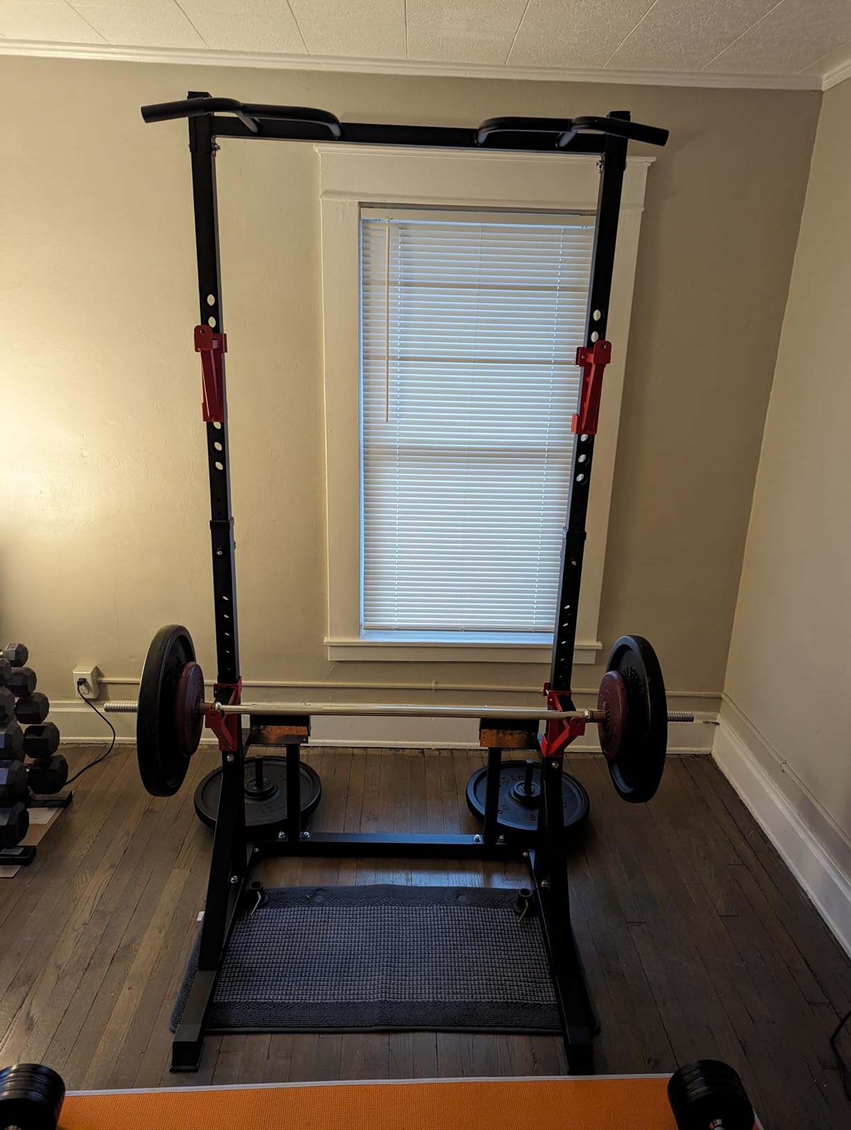 CANPA Multifunction Power Rack with Pull up Bar, Heavy Capacity and Adjustable Squat Stand Rack for Home Gym Equipment, Power Rack Cage customer photo 1