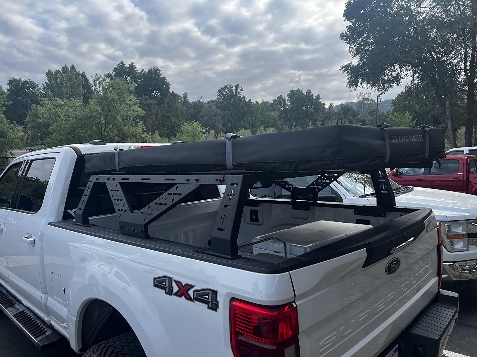 Tyger Auto Plate Style Overland Bed Rack for Full-Size Pickup Trucks | Compatible with Ram 1500 & HD, Ford F-Series, Silverado, Sierra, Titan & XD (see image for size chart) | TG-BK2U55637, Black customer photo 2