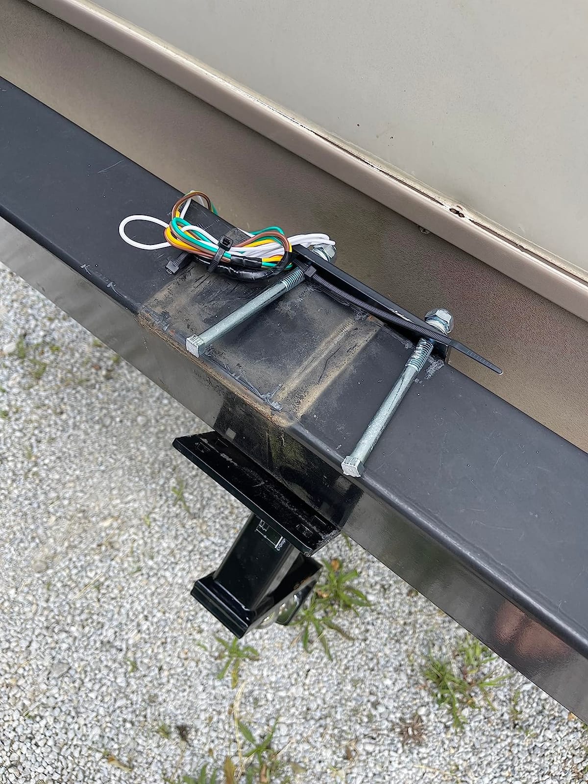 RV Bumper Hitch Receiver 2 inch Adapter for 2.5 inch to 4 inch Beams, Trailer Hitch Receiver, Fits for Cargo Carrier Bike Racks customer photo 2