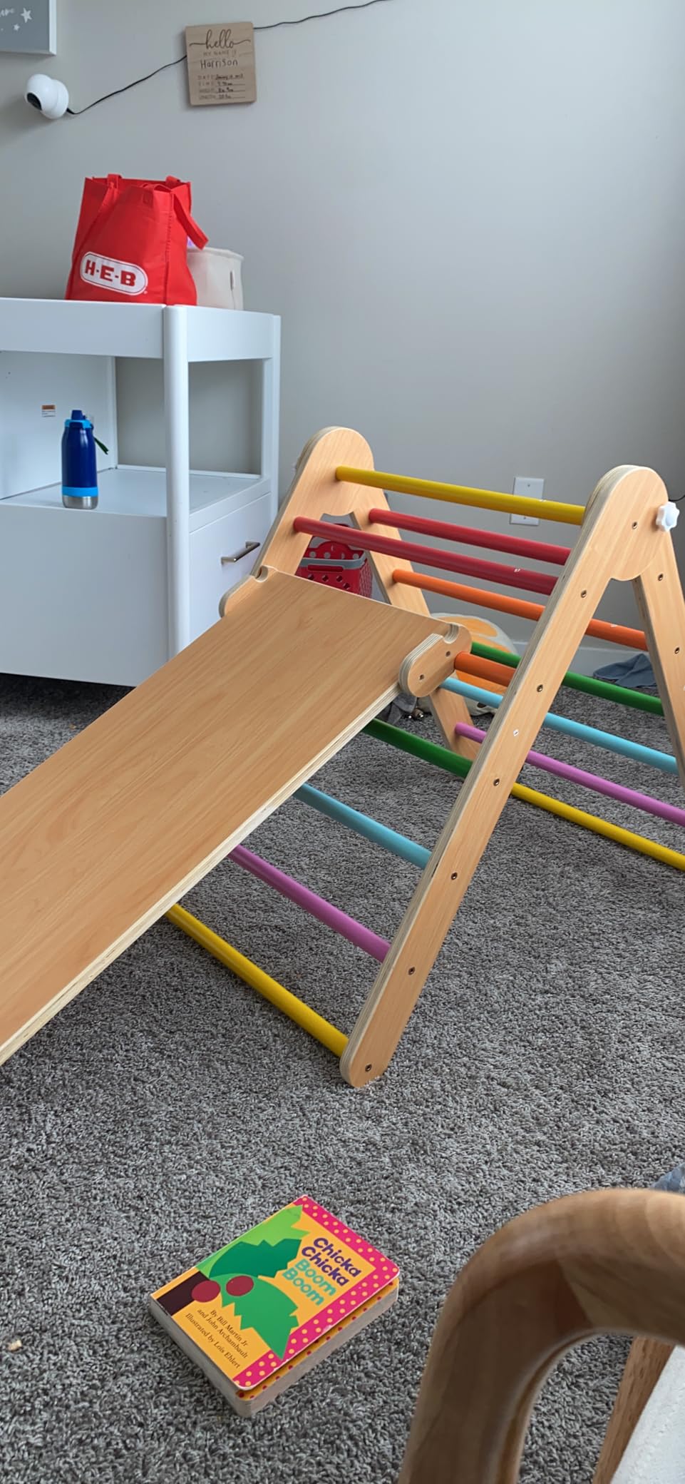 Beright 4 in 1 Pikler Triangle Gym, Montessori Foldable Climber with Ramp, Indoor Climbing Toys for Kids, Climbing Triangle for Toddlers Arch Climber, Rocker, Learning Waldorf Toy Structure, Natural customer photo 2