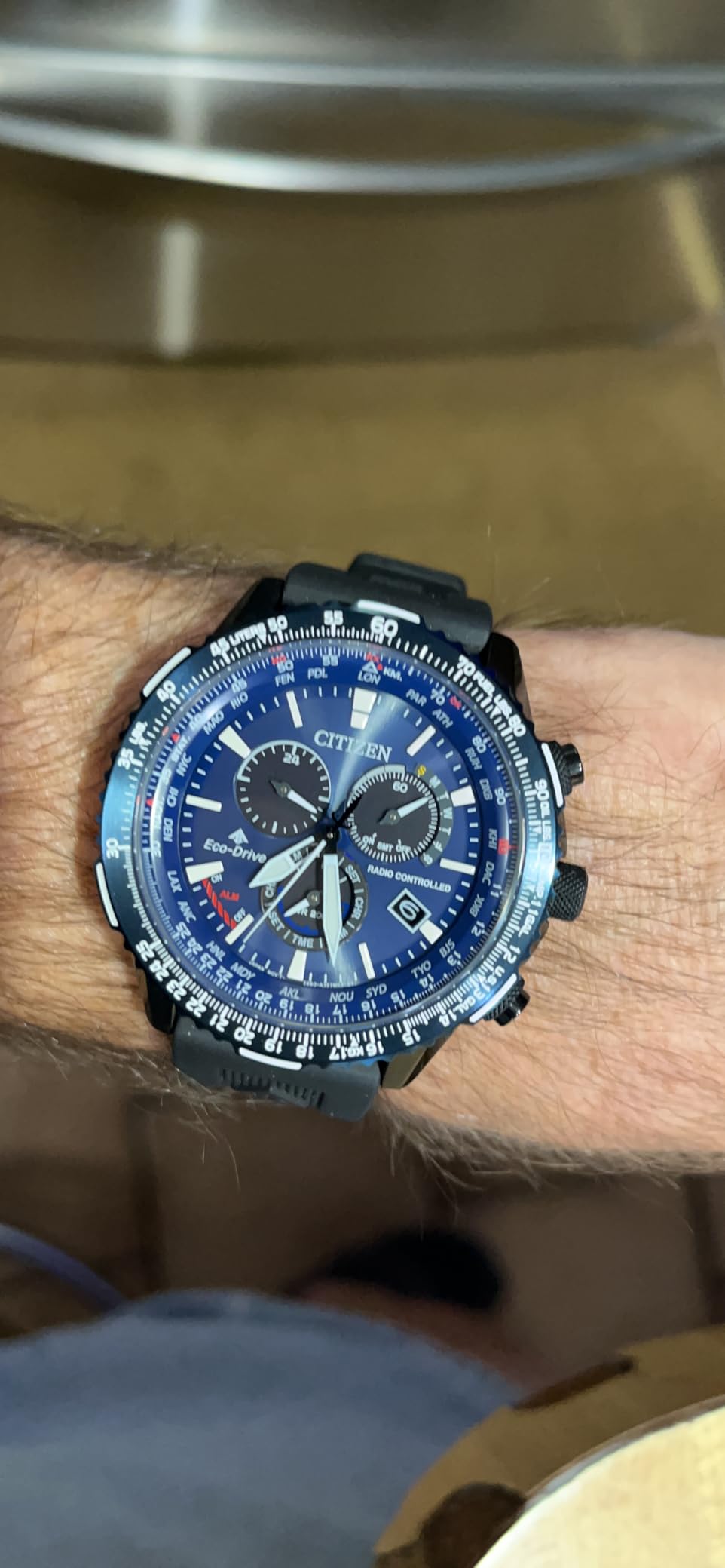 Citizen Eco-Drive Pilot Chronograph Watch with Atomic Timekeeping, 12/24HR, Power Reserve, Luminous Hands/Markers, Sapphire Crystal customer photo 1