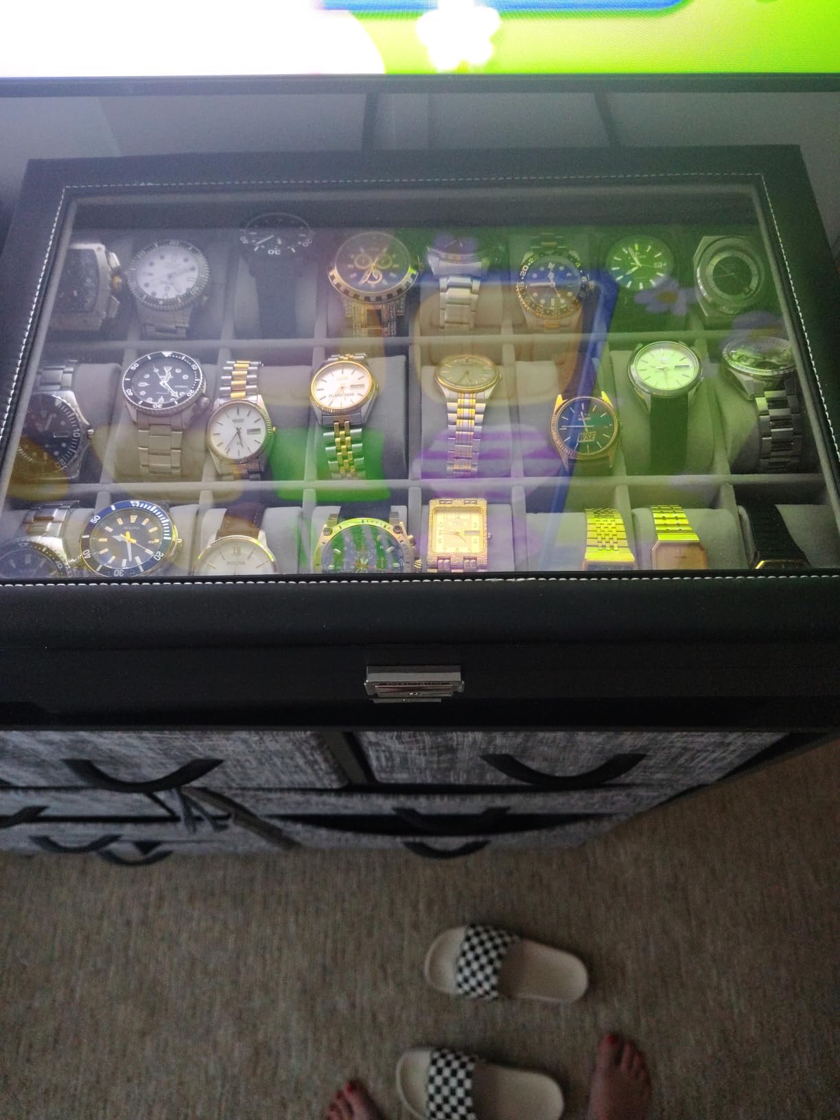 AMGSH Watch Box 24 Slots Watch Case | Elegant Portable Black Watch Collection Box customer photo 1