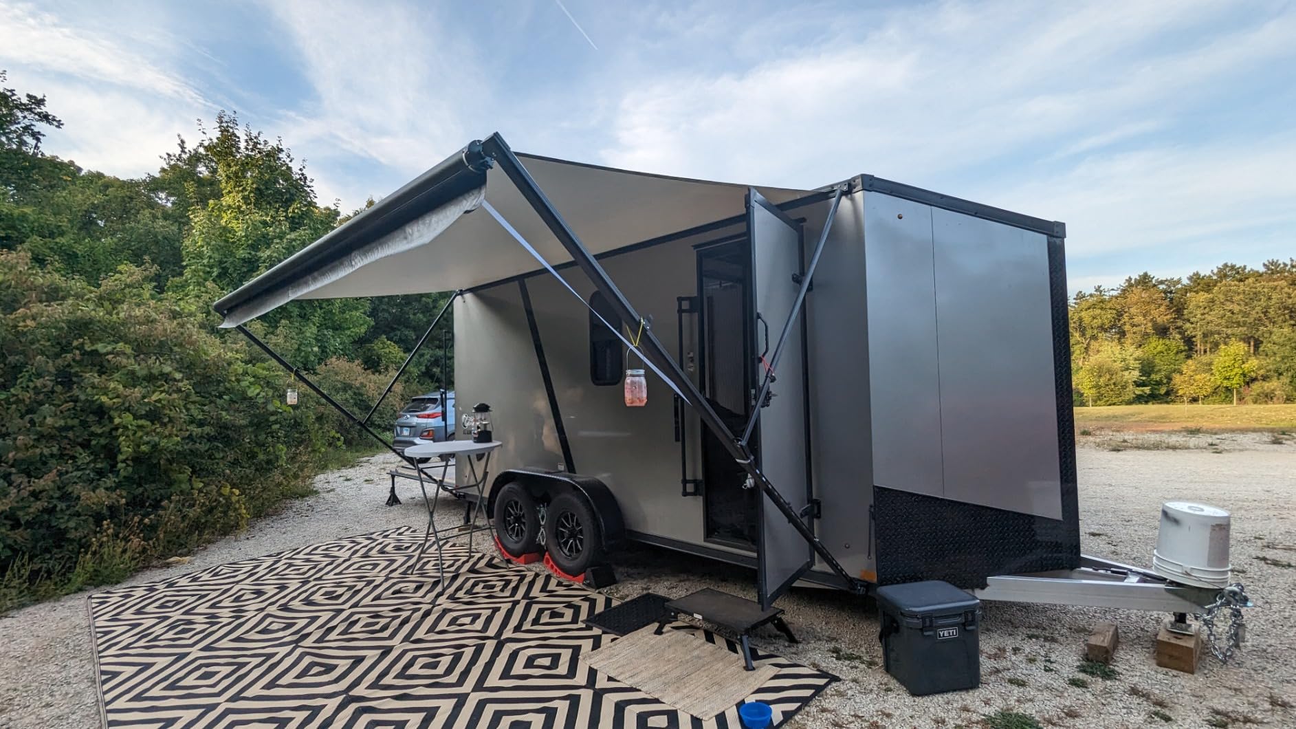 Awnlux Black Manual Modular Retractable RV Awning Full Set Assemblies for RV, 5th Wheel, Travel Trailers, Toy Haulers, and Motorhome - RV Trailer Awning for Home or Camper - 12x8 Ft - Black Fade customer photo 1