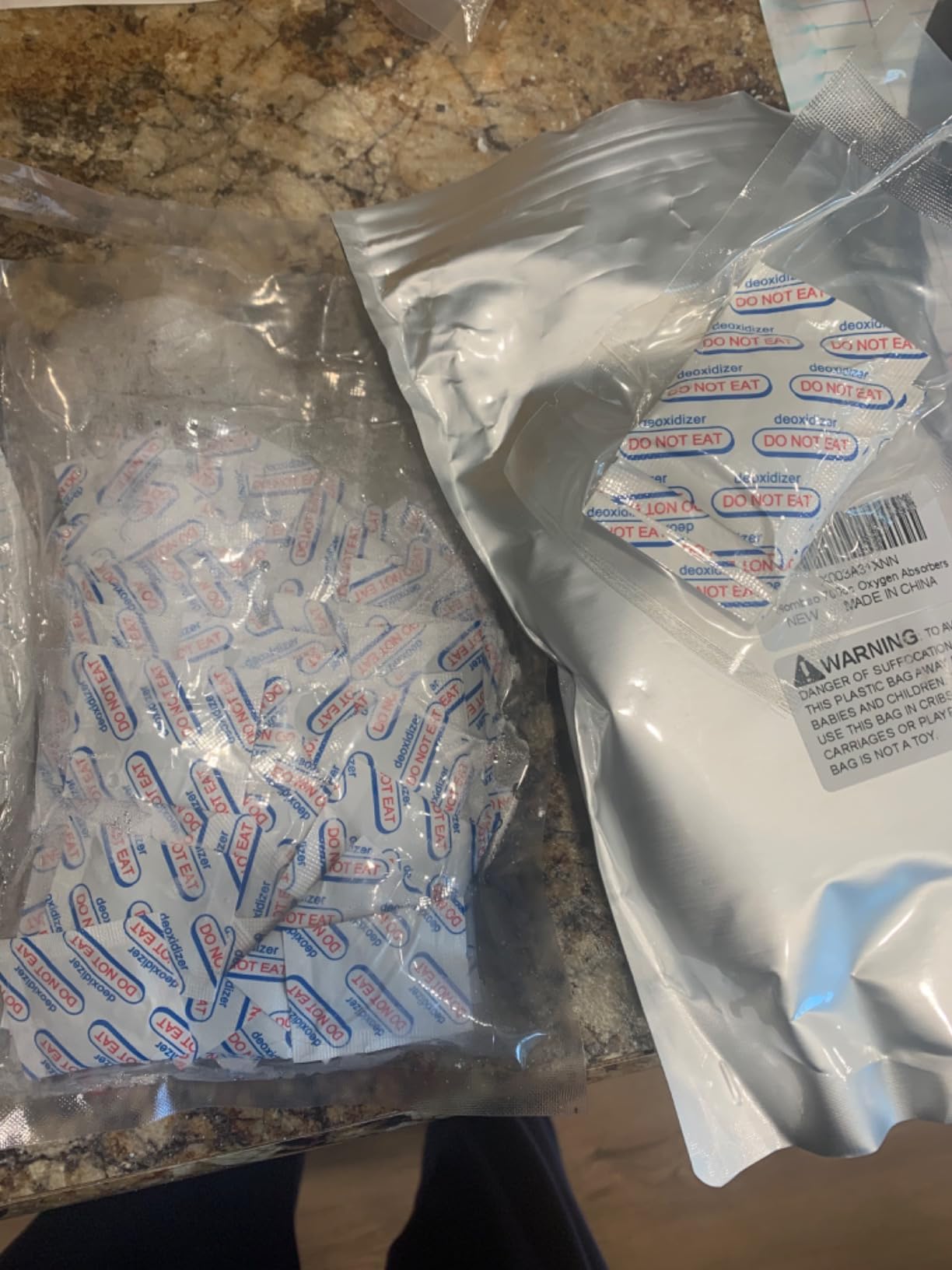 700cc Food Grade Oxygen Absorbers -100 Packs (5 x 1 Vacuum Bag) for Storage, Packet Long Term Freshness - O2 Absorber Canning & Preserving Blue,pink customer photo 1