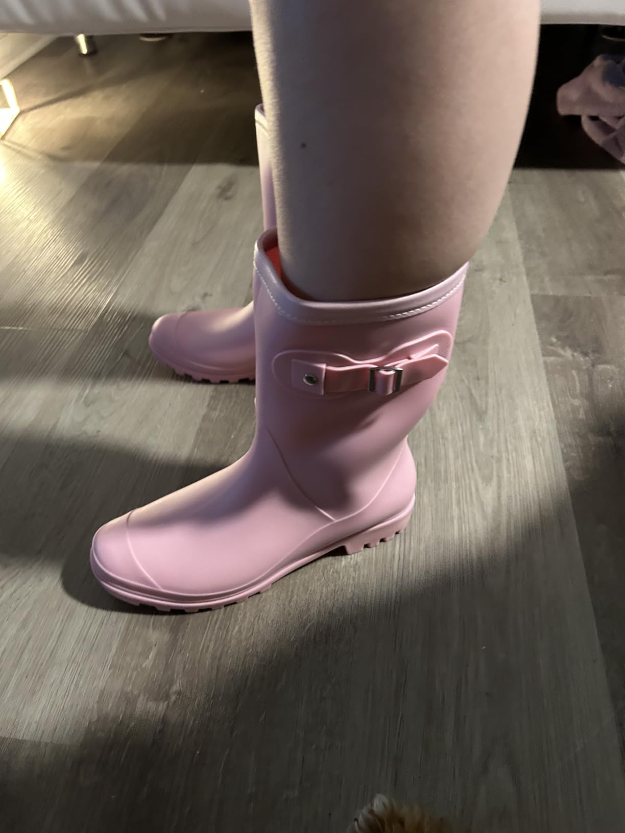 Women's Mid Calf Rain Boots Waterproof Fashion Garden Shoes Anti-slipping Rainboots For Women Comfortable Insole Light Rain Shoes customer photo 2