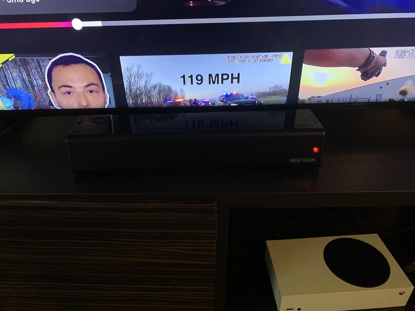 Sound Bar, BESTISAN 50 Watts Soundbar with HDMI, Optical, AUX, USB,Sub Out and Bluetooth Connection, DSP, Bass Adjustable, 16 Inch, Mountable customer photo 1