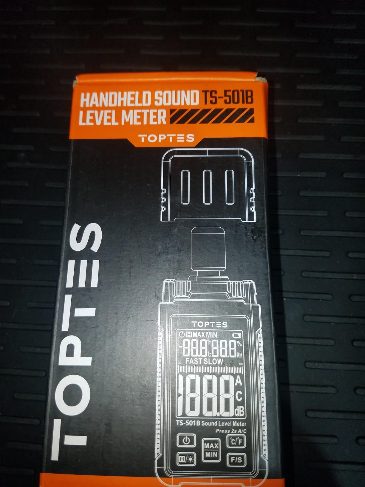 Decibel Meter, TopTes TS-501B Sound Level Meter with 2.25” Backlit LCD Screen, Portable SPL Tester with A/C Weighted, Range 30-130dB, MAX/MIN, Data Hold, Use for Home, Noisy Neighbor, Factory - Orange customer photo 2
