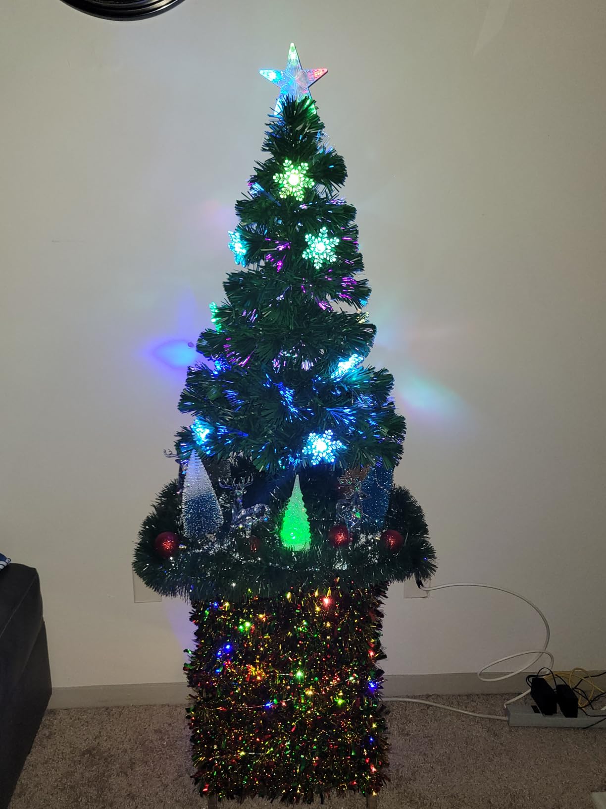 Prsildan 5 FT Fiber Optic Christmas Tree with Lights Artificial Xmas Trees customer photo 1