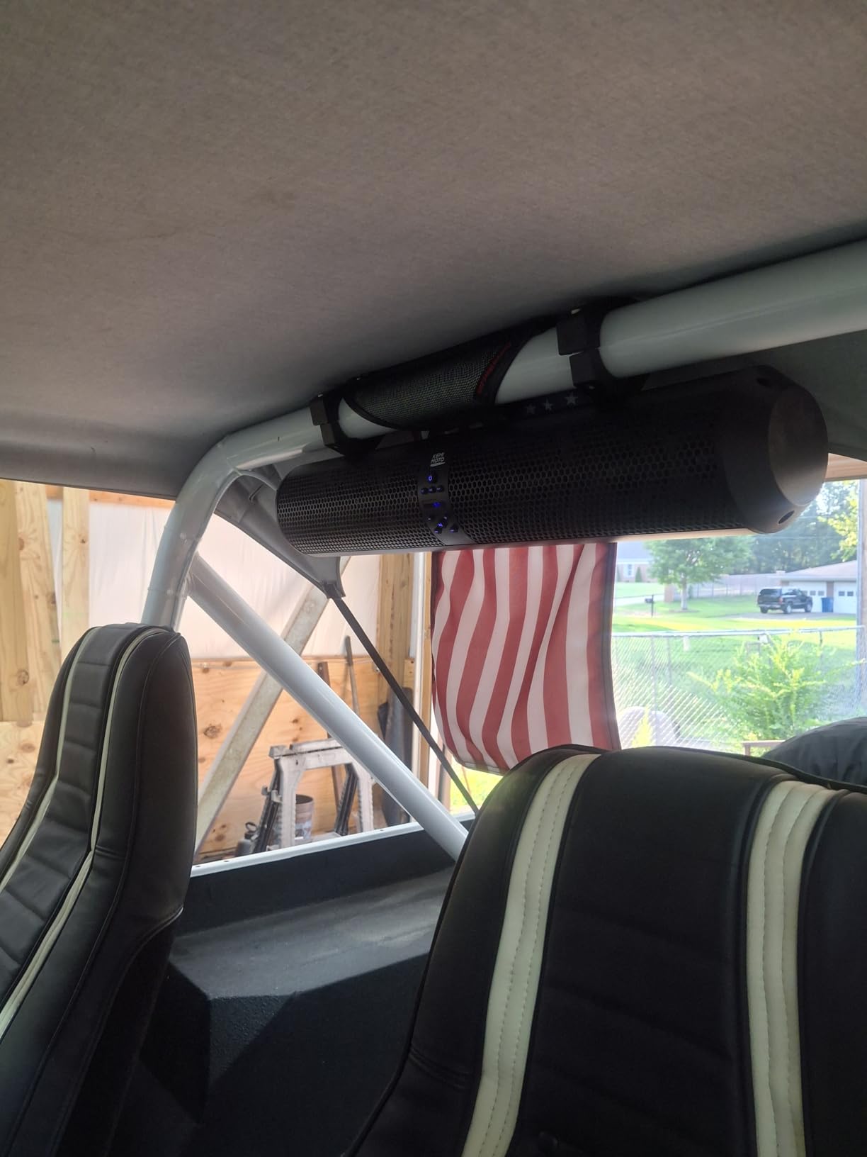 KEMIMOTO UTV Sound Bar 28 Inch ATV Soundbar 4X Subwoofers 2X Tweeters BT-V5.0 Golf Cart Sound Bar Compatible with Polaris RZR Can-Am Defender X3 CFMOTO ZFORCE, for 1.56