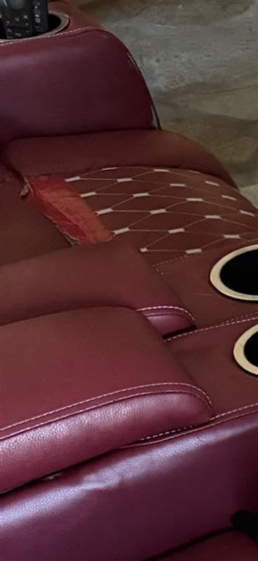 ANJ Power Recliner Chair Set of 3, Electric Soft Faux Leather Reclining Home Faux Theater Seating - USB Ports, Cup Holders, Hidden Arm Storage Movie & Media Room Chairs (Black) customer photo 2