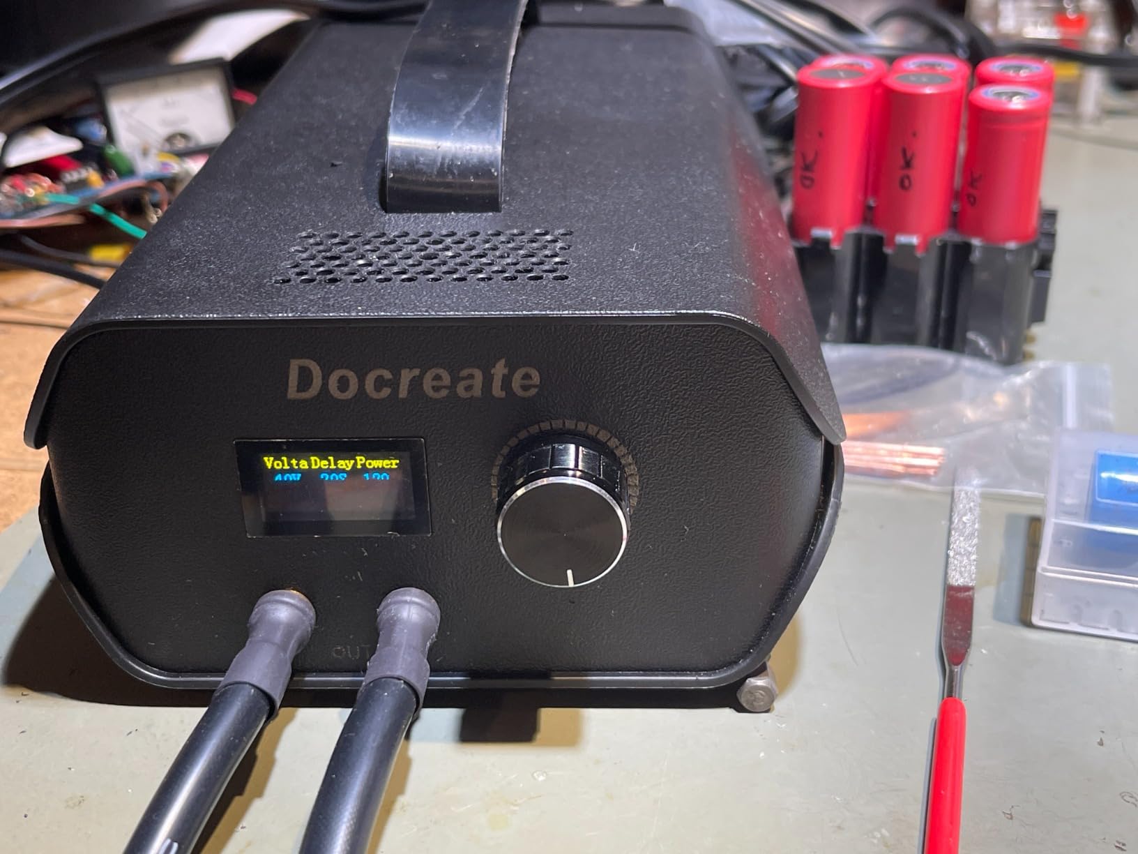 Spot Welder, Docreate Farad Capacitor Portable Mini Welder Spot 3000F with LCD Screen, 120 Levels Adjust Spot Welding Machine 18650 Battery Energy Storage, Nickel Strip Support 0.1-0.3mm customer photo 2