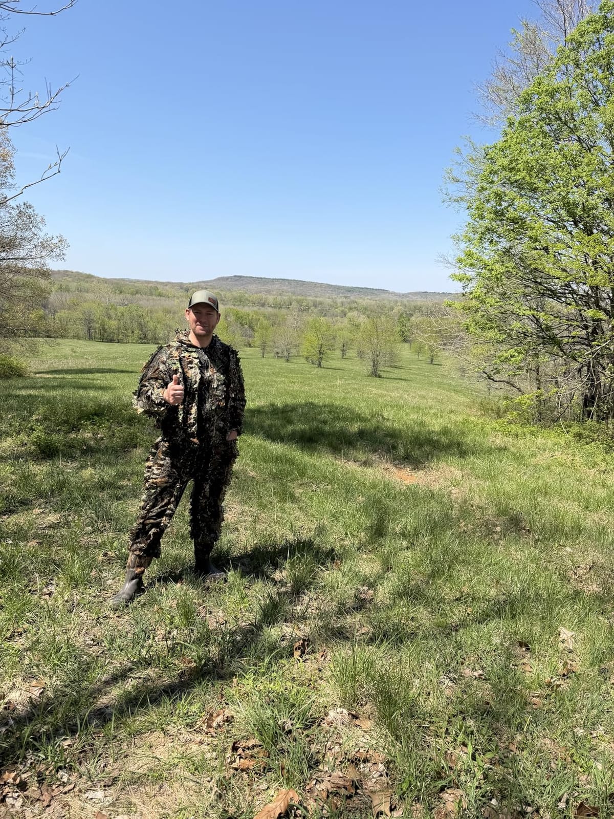 Ginsco Ghillie Suit Full Face Mask Gloves Set, 3D Leafy Camo Suit for Men, Outdoor Hunting Photography customer photo 2