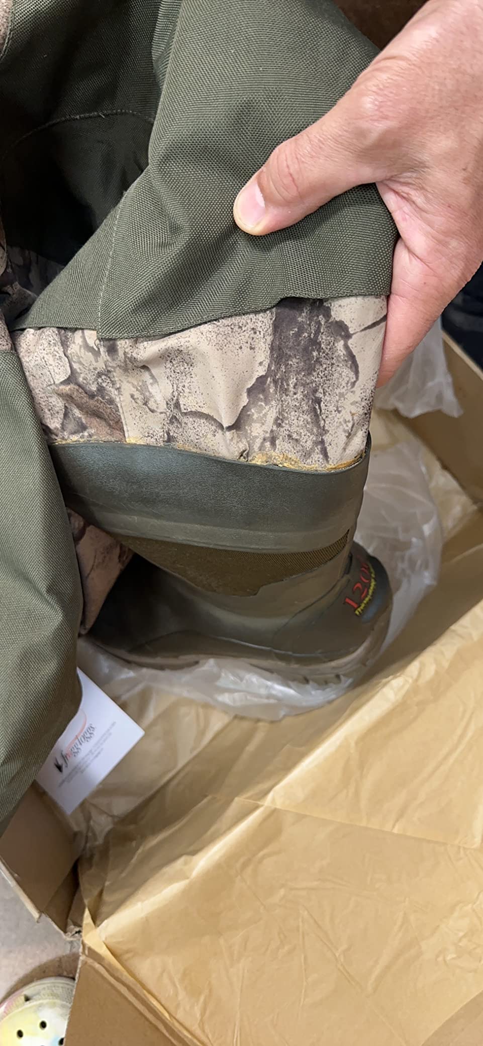 FROGG TOGGS Men's Grand Refuge 3.0 Waterproof Bootfoot Wader for Hunting | Quick access front storage pocket, 10-count shell holder, internal fleece-lined handwarmer pocket customer photo 1