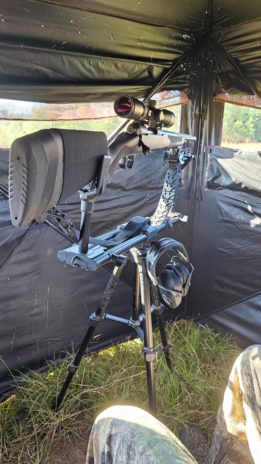 Trakiom Hunting Rest Shooting Tripod Rifle Gun Crossbow Tripod Stick | Adjustable Dual Frame, Flexible Orientation, Provide Maximum Shooting Stability for Ground Blinds Hunting Shooting Outdoor customer photo 2