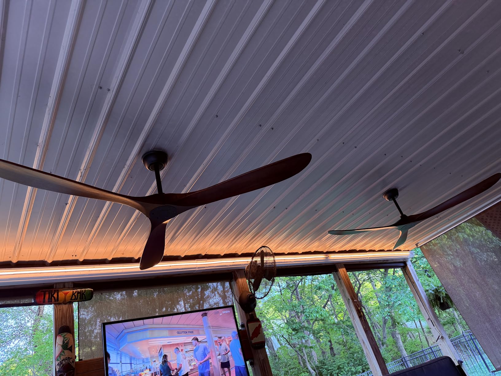 72 Inch Ceiling Fan No Light ,Wood Outdoor Ceiling Fans for Patios Living Room Garage Gazebo Mid Century Modern Exterior Extra Large Waterproof Ceiling Fan Without Light with Downrod (Walnut) customer photo 1
