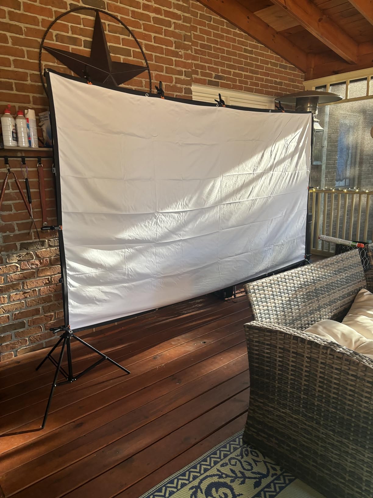Projector Screen,HUANYINGBJB 4K 16:9 HD Rear Front Projector Screen Foldable Projection Screen Double-Sided Portable Outdoor Indoor Projector Screens for Movie Home Theater (120) customer photo 2