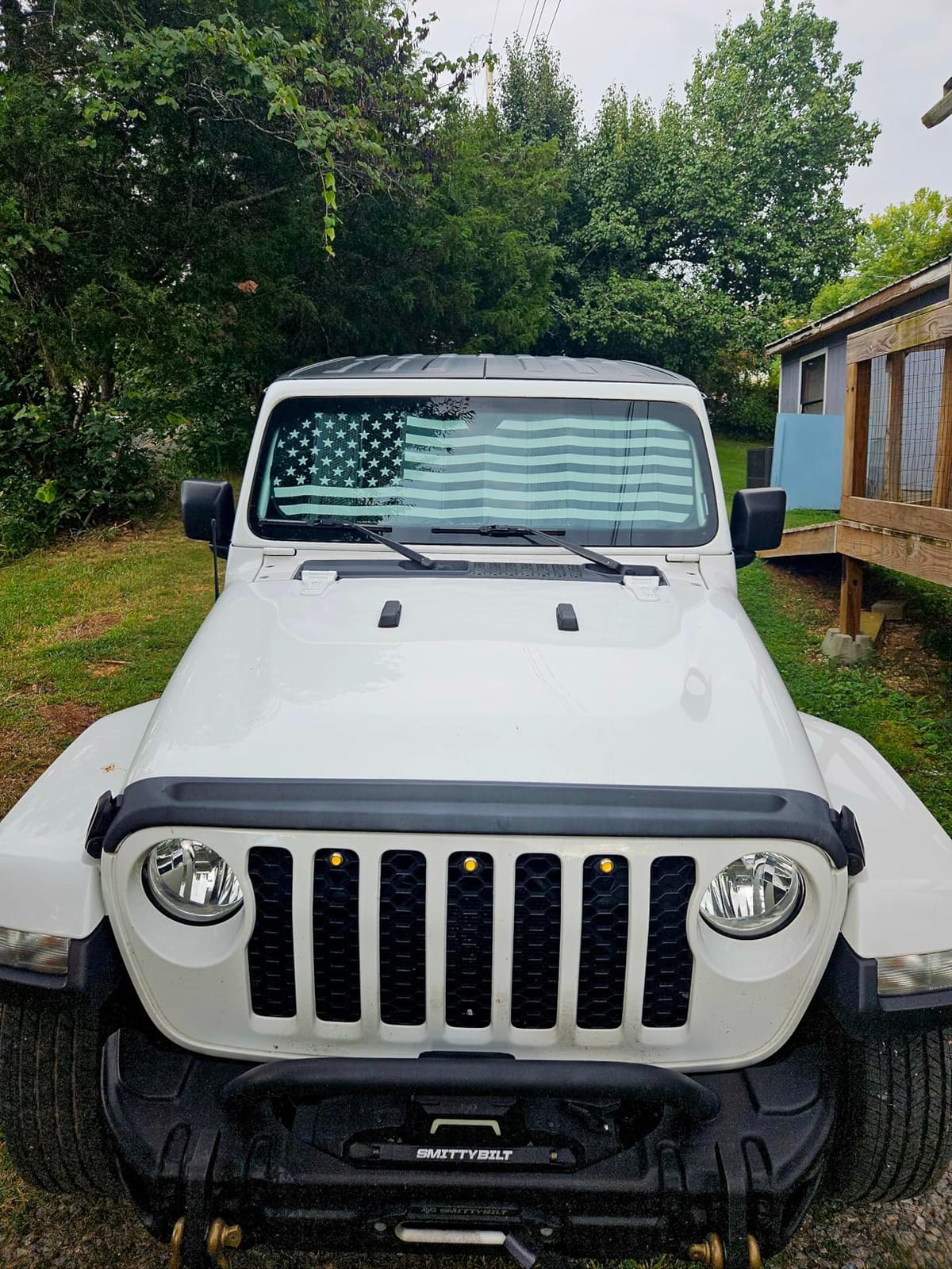Litivy Windshield Sun Shade Compatible with Jeep Wrangler JK JKU JL JLU 1997-2023 & Jeep Gladiator JT 2020-2023 16.5