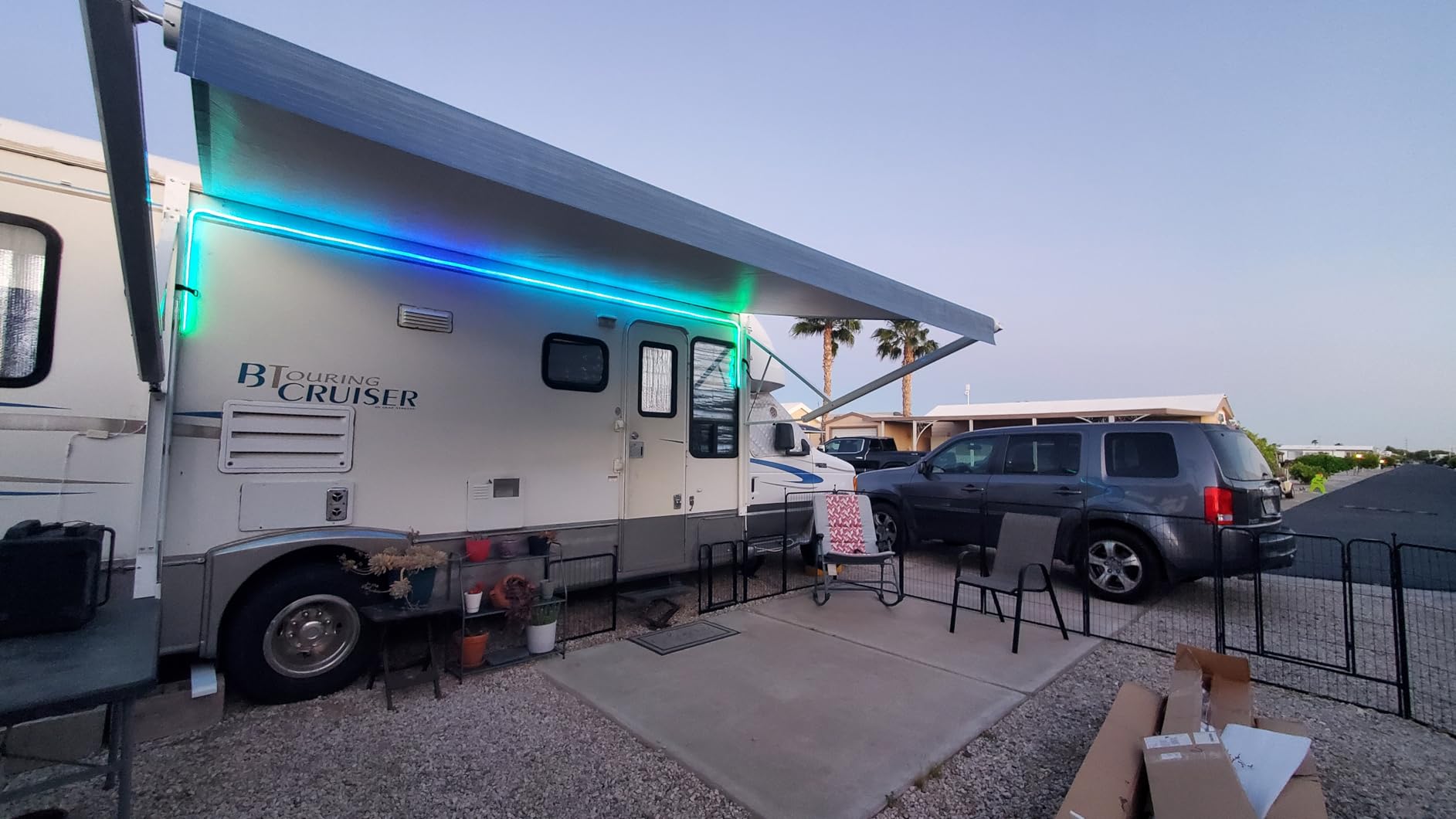 YESCAMP Motorized RV Awning Complete Kit Retractable Electric Camper Awning for RV,Trailers,5th Wheel,Toy Haulers,Motohome RV Trailer Awning for Camper or Home(20Ft,Black Frame,Black Fade) customer photo 2