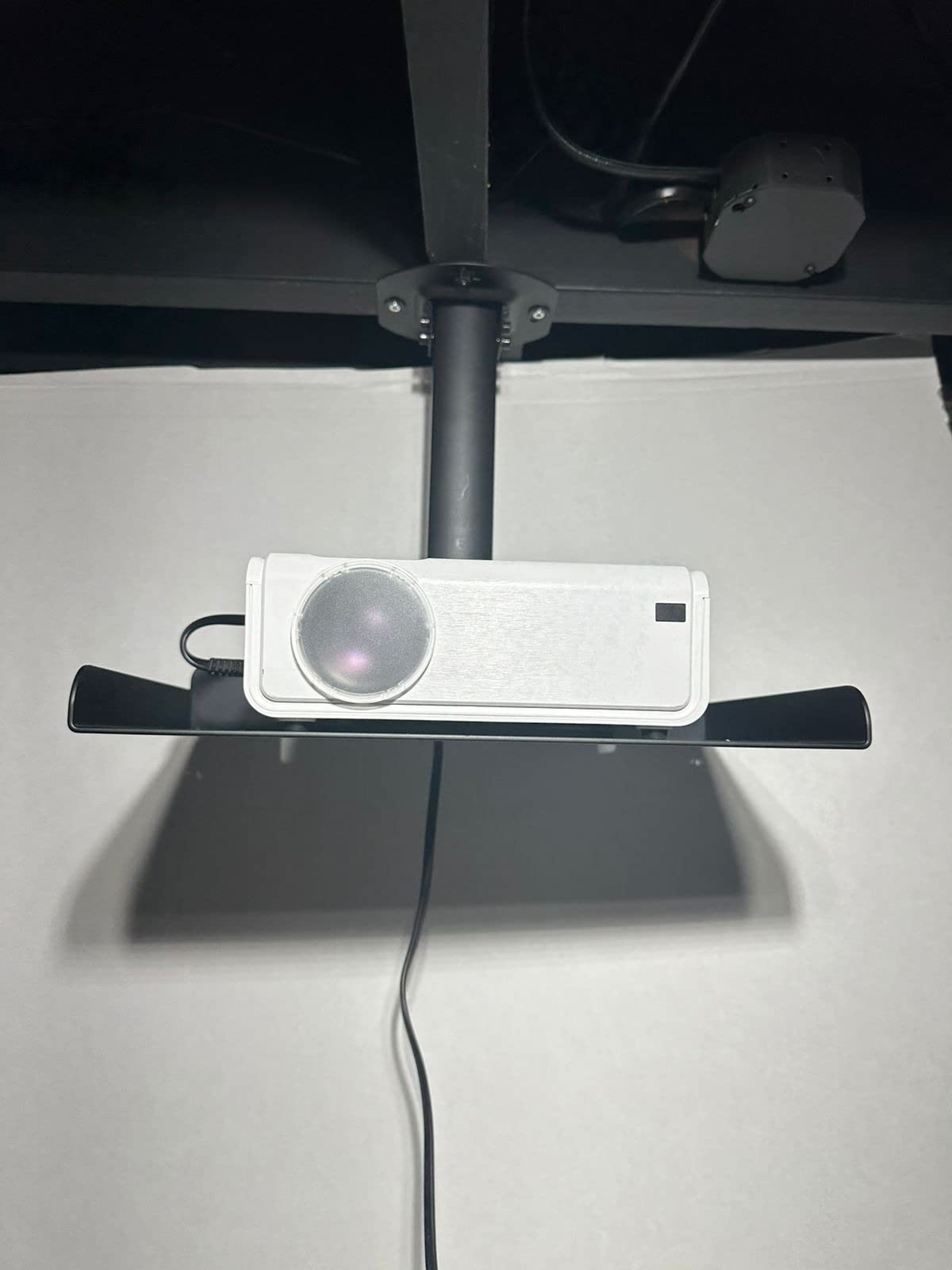 VIVO Universal Ceiling Extending Projector Tray Mount, Height Adjustable Projection, No Hole Installation, Hidden Cable Routing, Black, MOUNT-VP08B customer photo 1